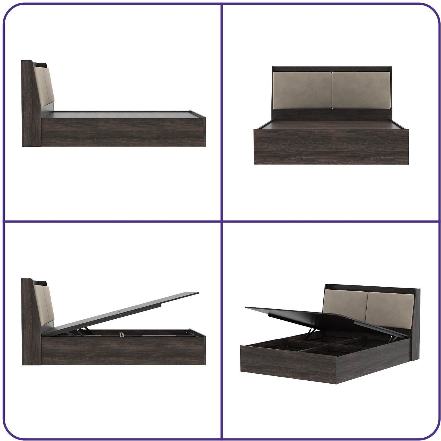Image of Wakefit Mars Engineered Wood Queen Hydraulic Bed, 220 cm x 160.5 cm (7.22 ft x 5.27 ft)