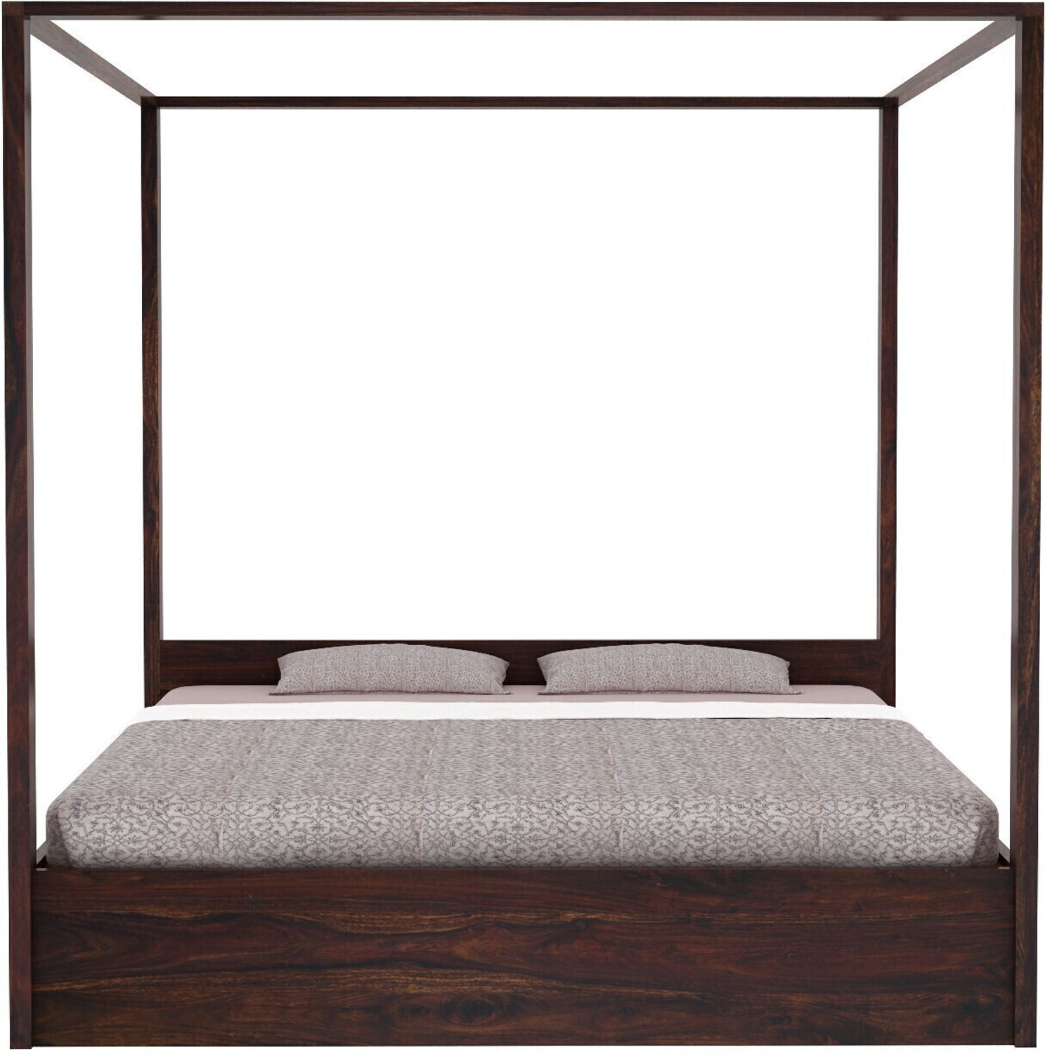 Image of WOODENJOY Sheesham Wood King Bed With Drawers Storage /Wooden Bed With Storage For Home Solid Wood King Drawer Bed, 210.82 cm x 190.5 cm (6.92 ft x 6.25 ft) (Finish Color - Walnut-4-D, Delivery Condition - DIY(Do-It-Yourself))