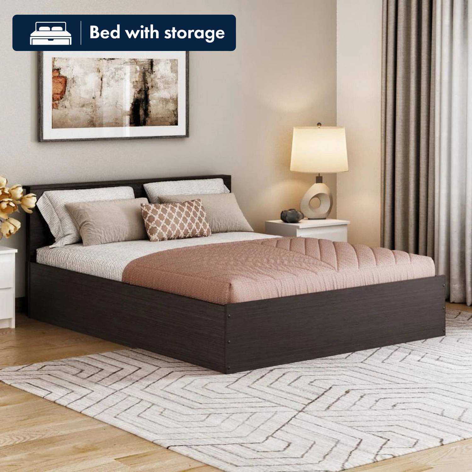 Wakefit Taurus Engineered Wood Queen Box Bed, 217 cm x 158.4 cm (7.12 ft x 5.2 ft)