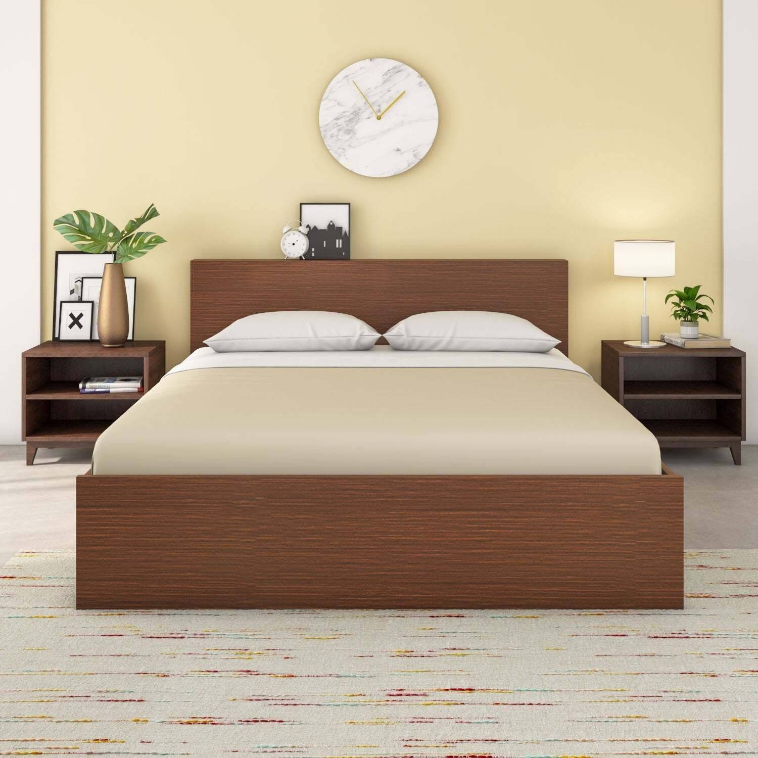 Image of Nilkamal Arthur Plus Engineered Wood Queen Bed, 211.5 cm x 158 cm (6.94 ft x 5.18 ft)