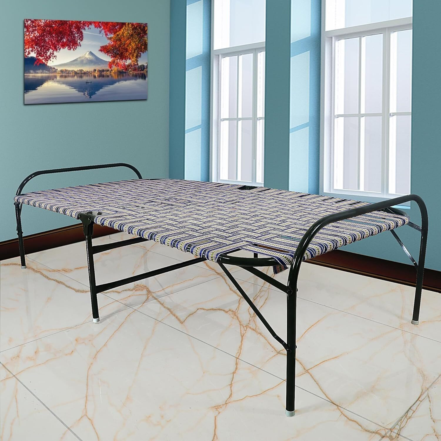 Image of COMFORT Creation Folding Bed for Sleeping with Heavy Metal Bed Frame Single Bed /Camp Bed /Guest Metal Queen Bed, 182.88 cm x 106.68 cm (6.0 ft x 3.5 ft)