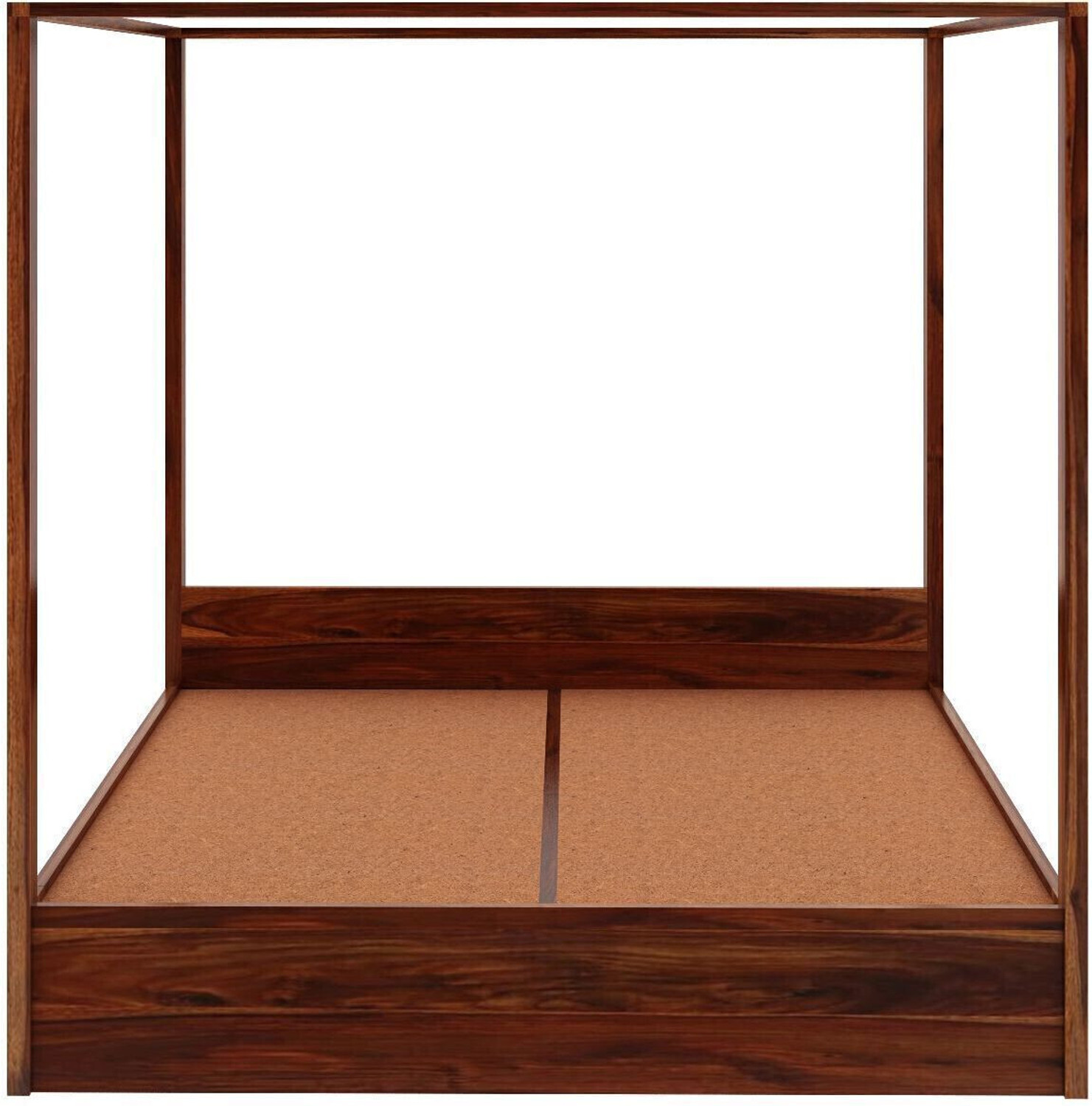 Image of WOODENJOY Sheesham Wood King Bed /Wooden Cot /Wooden Bed Without Storage Bed For Bedroom Solid Wood King Bed, 210.82 cm x 190.5 cm (6.92 ft x 6.25 ft) (Finish Color - Walnut, Delivery Condition - DIY(Do-It-Yourself))