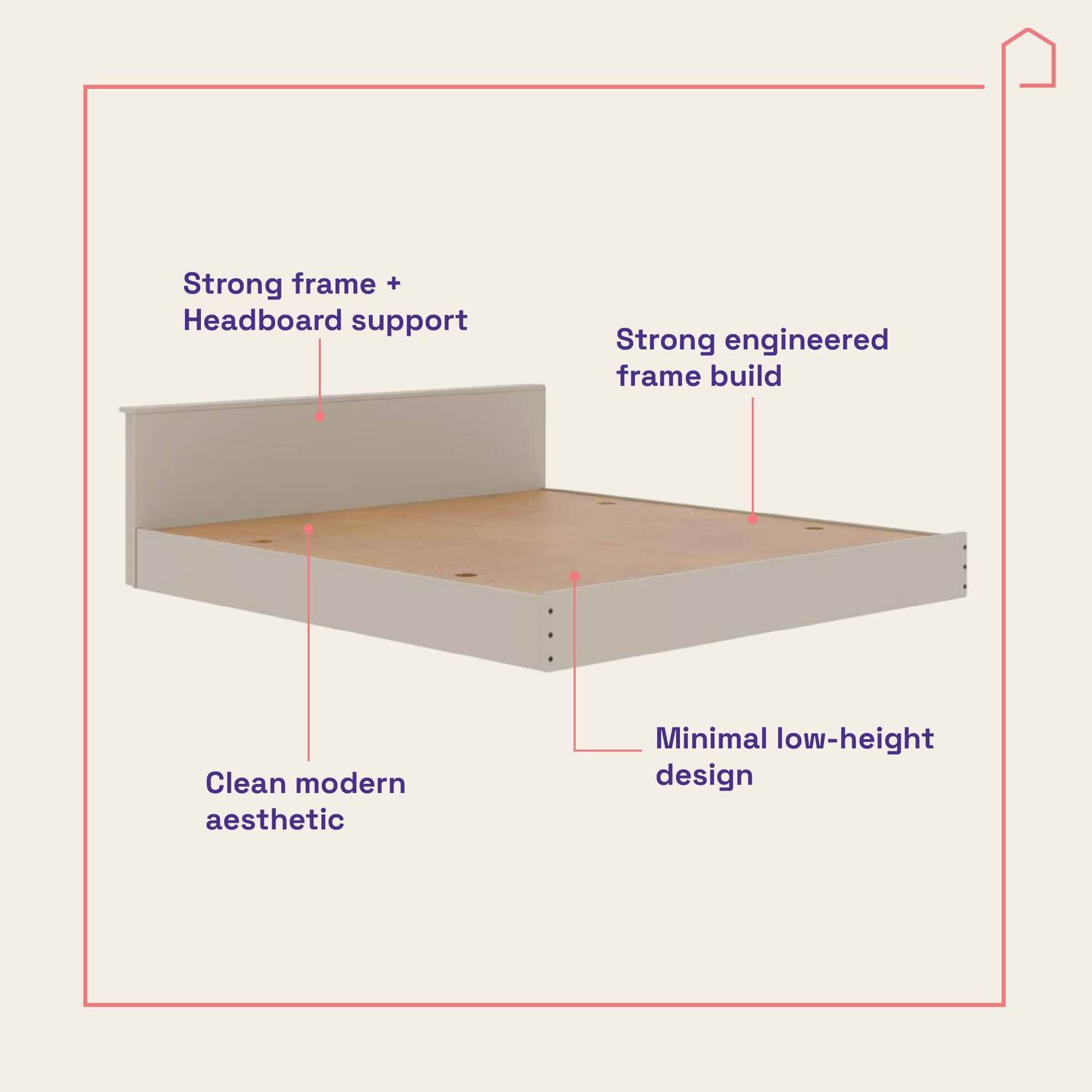 Wakefit Cosmo King Bed 209.7cm x 209cm - Image 2