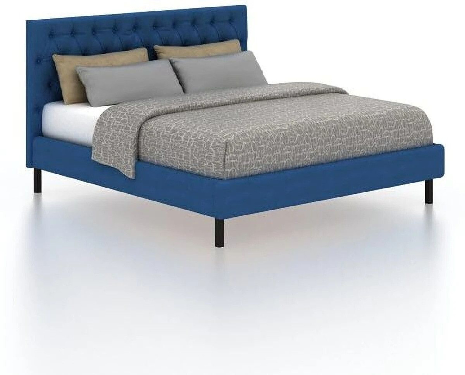 Image of Ganpati Arts Plywood Upholstered Bed with Tufted Headboard /Wooden Cot /Palaung For Bedroom Engineered Wood Queen Bed, 210 cm x 165 cm (6.89 ft x 5.41 ft)