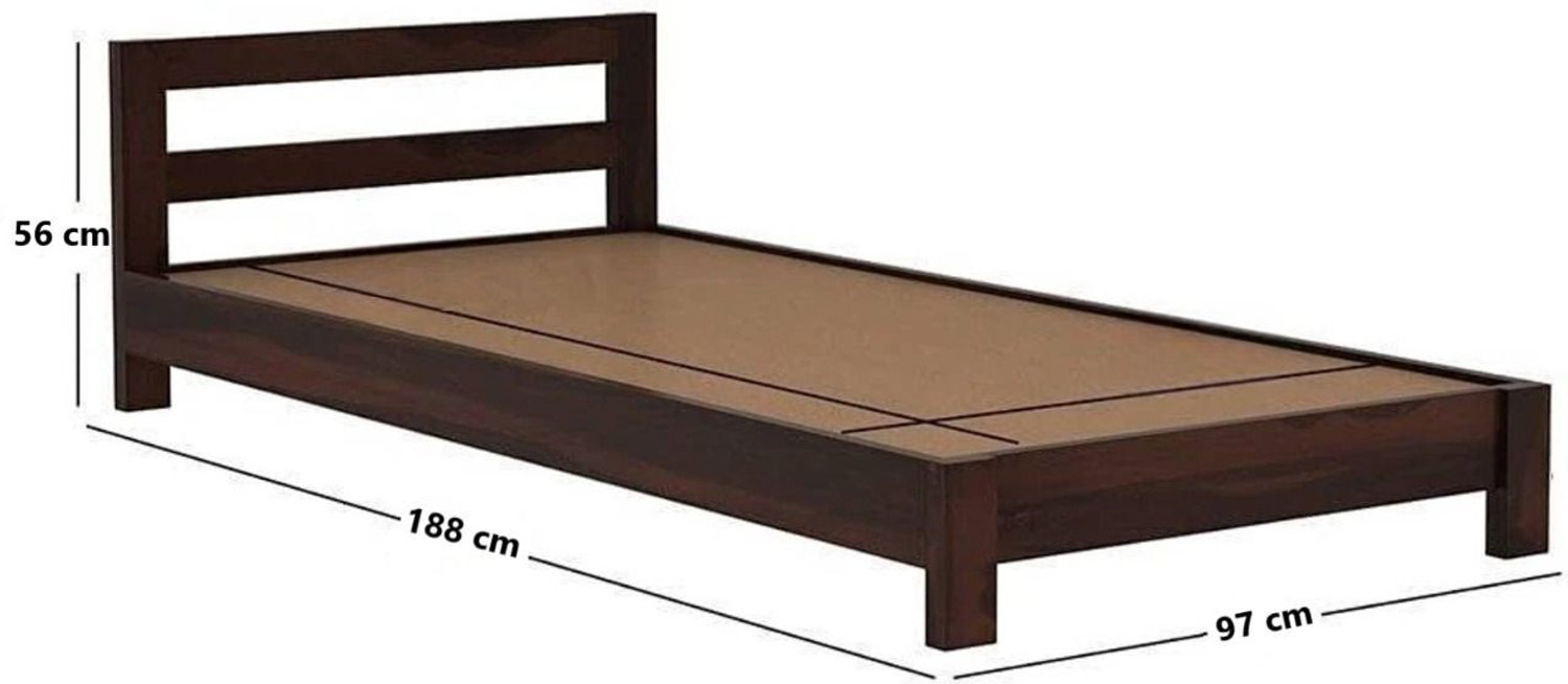 Image of Mamata Wood Decor Solid Sheesham Wood Premium Quality bed without storage With 2 Years Warranty Solid Wood Single Bed, 97 cm x 188 cm (3.18 ft x 6.17 ft)