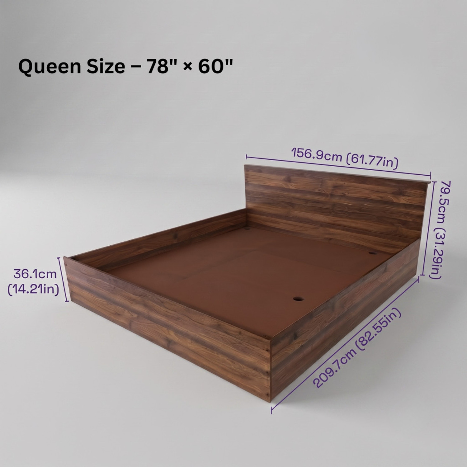 Image of Flipkart Perfect Homes Vona Bed 17mm Thick Board Bedroom Furniture Engineered Wood Queen Box Bed, 210 cm x 157 cm (6.89 ft x 5.15 ft)