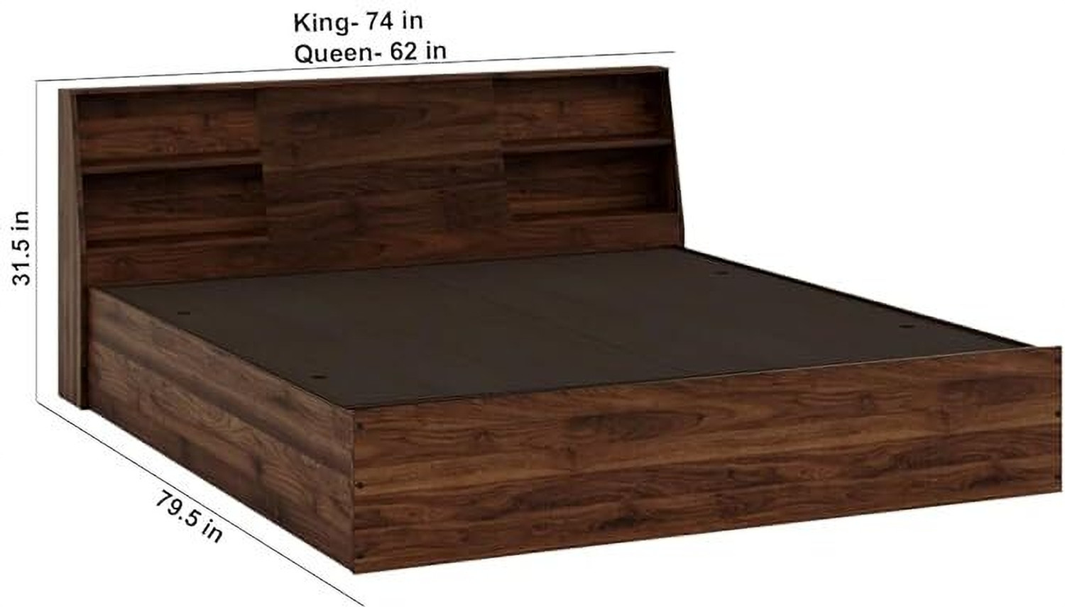 Image of Nightingale Engineered Wood Queen Box Bed, 201.93 cm x 157.48 cm (6.63 ft x 5.17 ft)