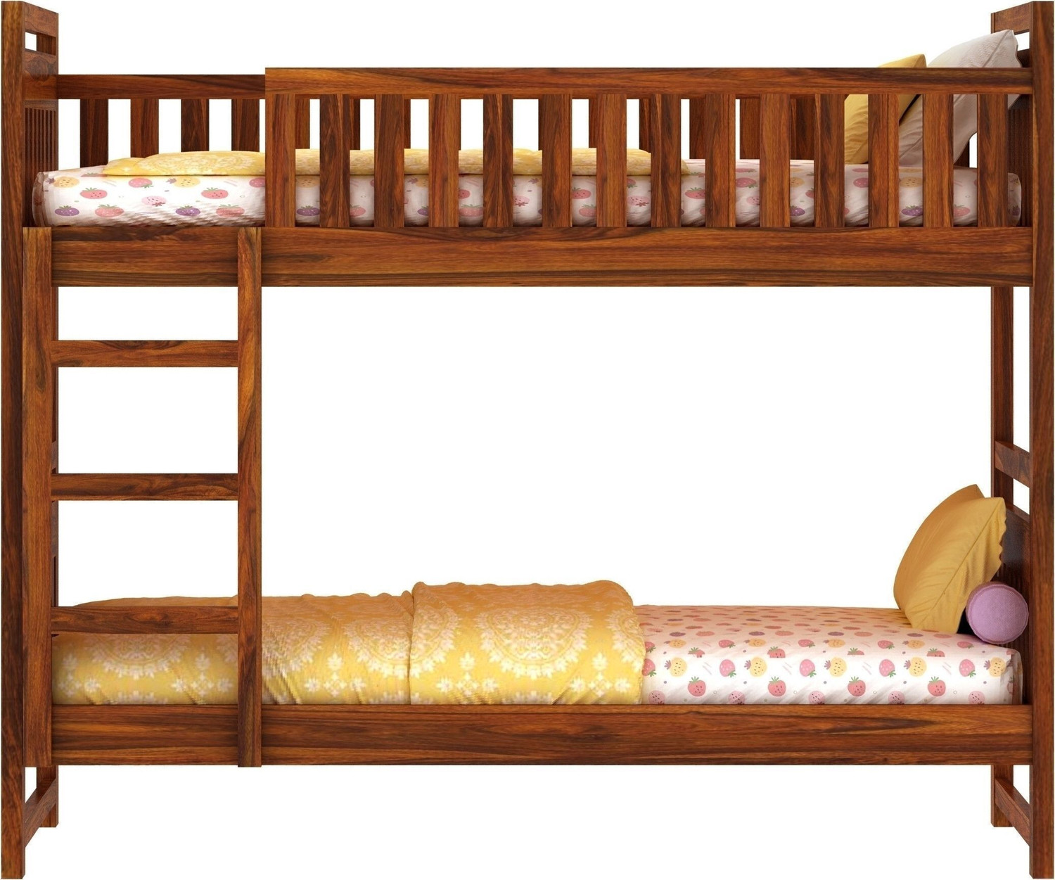 Image of Ganpati Arts Sheesham Wood Swift Bunk Bed Without Storage For Kids /Kids Room Solid Wood Single Bed, 99.06 cm x 208.28 cm (3.25 ft x 6.83 ft)