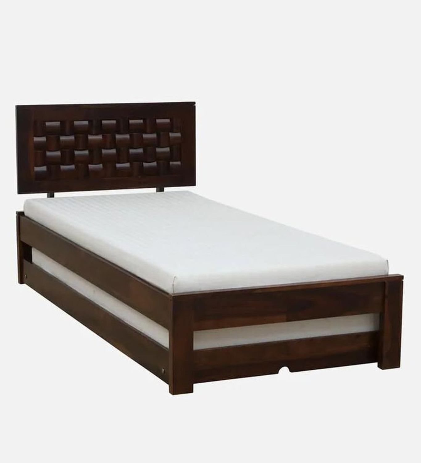 Image of SaidanWood Sheraton Sheesham Wood Zokar Trundle Single Bed Provincial Teak Solid Wood Single Bed, 211 cm x 98 cm (6.92 ft x 3.22 ft)