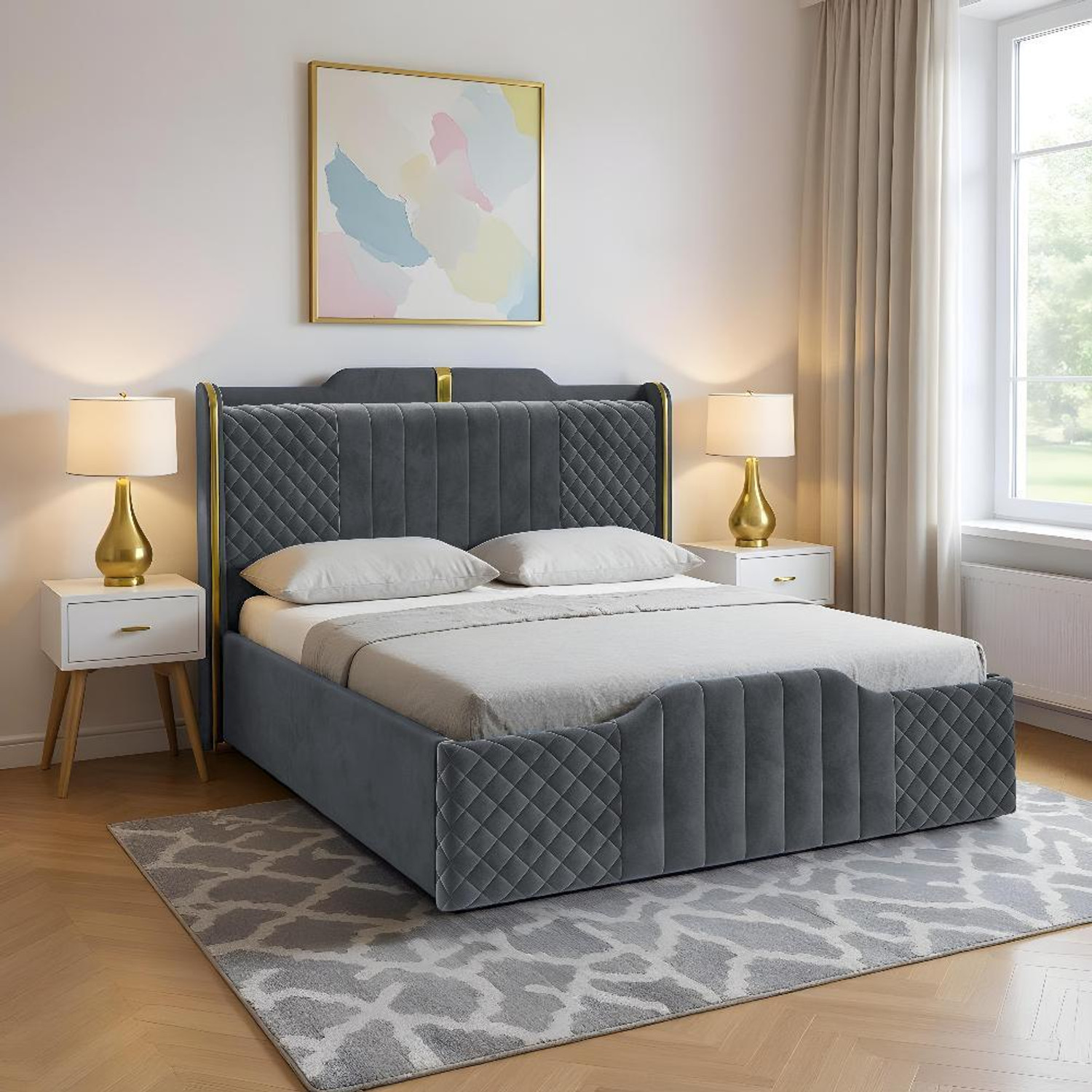 Image of Wakefit Velura Solid Wood King Hydraulic Bed, 204 cm x 207 cm (6.69 ft x 6.79 ft)