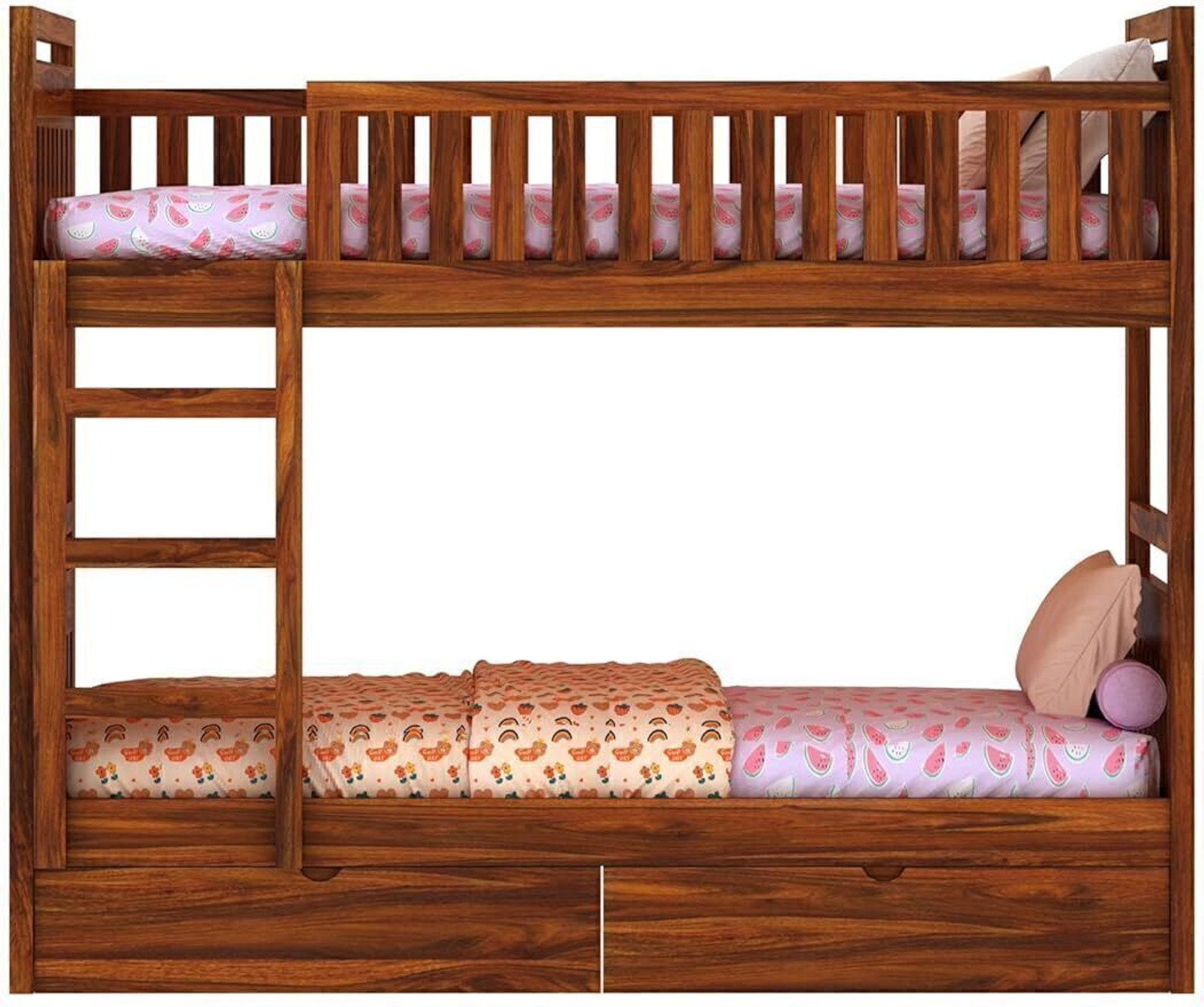 Image of Ganpati Arts Sheesham Wood Swift Bunk Bed With2 Drawer Storage For Kids Bed /Kids Room Solid Wood Single Drawer Bed, 208.28 cm x 99.06 cm (6.83 ft x 3.25 ft)