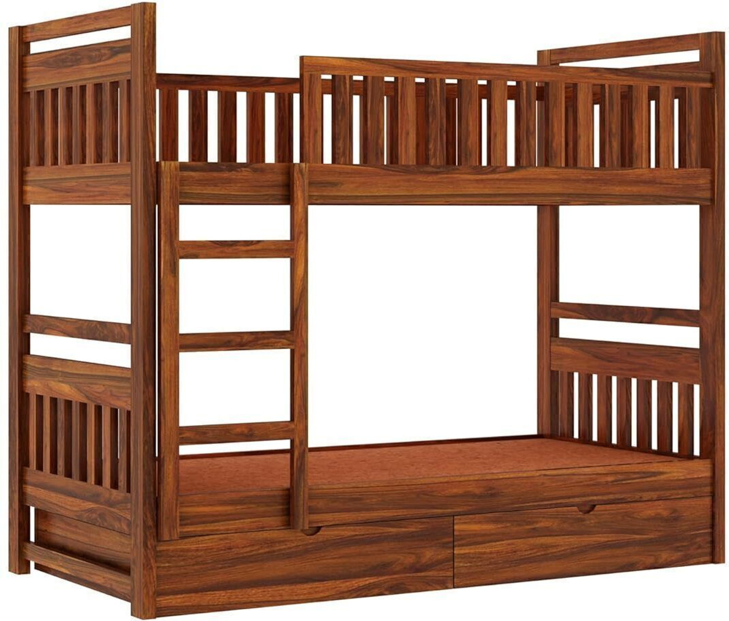Image of Ganpati Arts Sheesham Wood Swift Bunk Bed With2 Drawer Storage For Kids Bed /Kids Room Solid Wood Single Drawer Bed, 208.28 cm x 99.06 cm (6.83 ft x 3.25 ft)