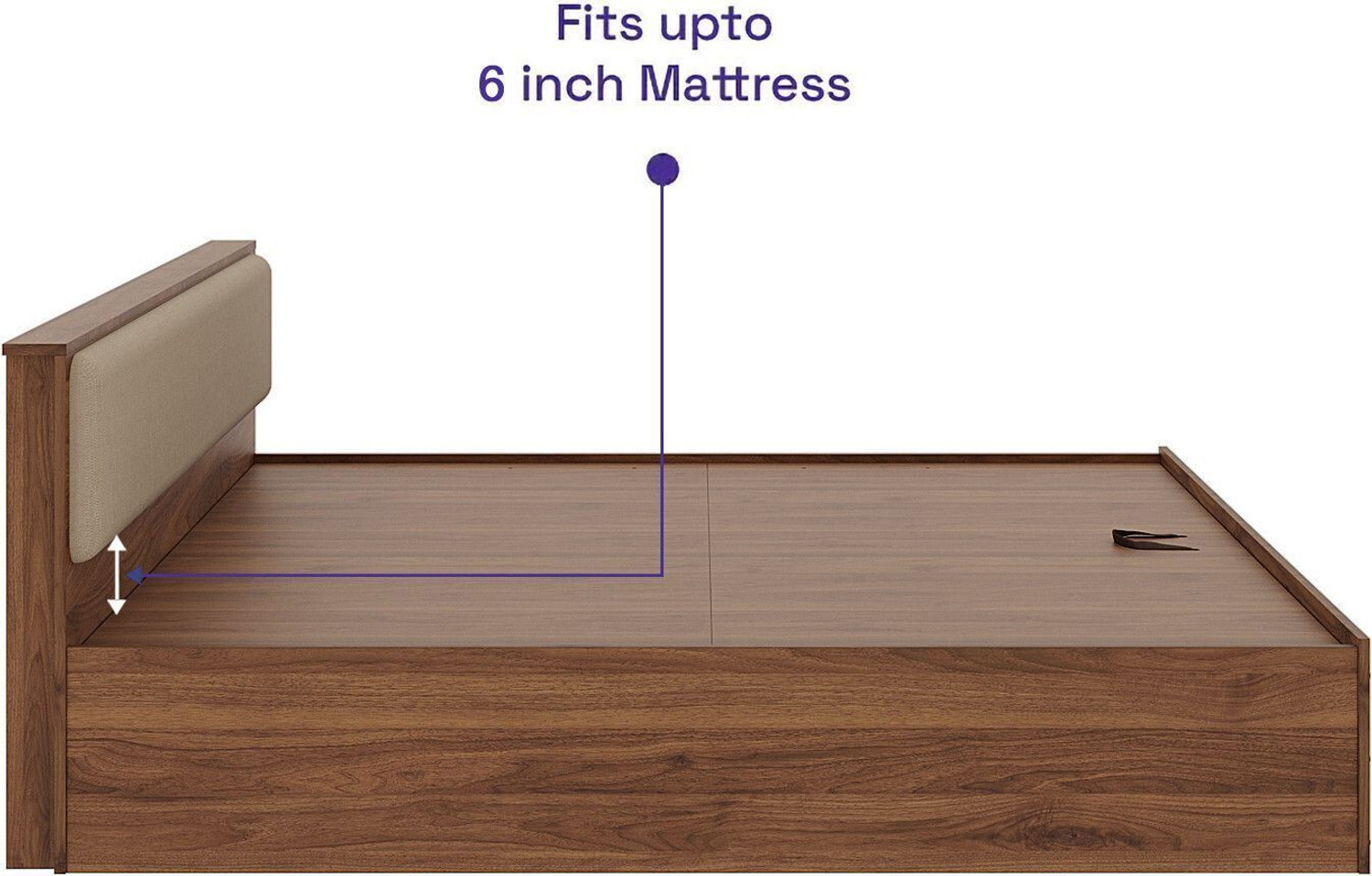 Image of Wakefit Taurus Engineered Wood Queen Hydraulic Bed, 210 cm x 160 cm (6.89 ft x 5.25 ft)
