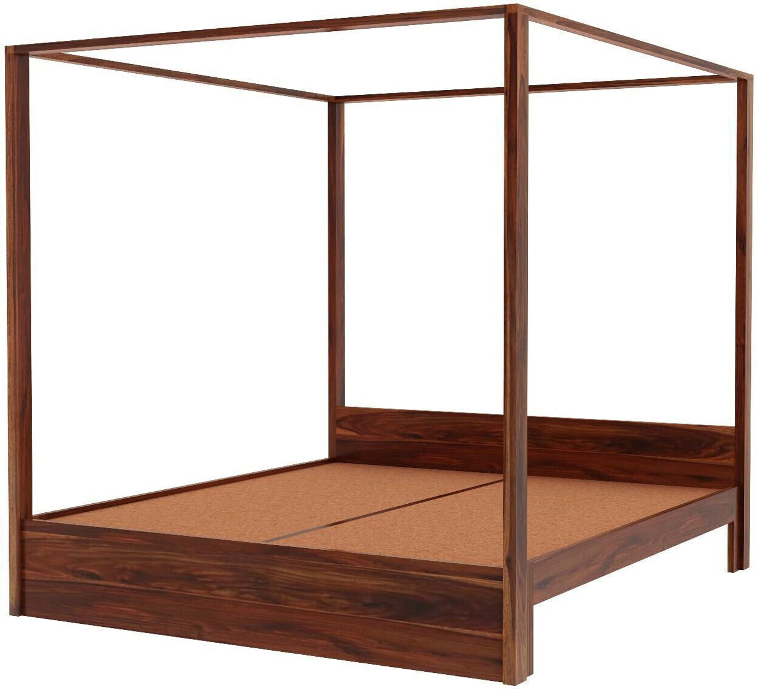 Image of WOODENJOY Sheesham Wood King Bed /Wooden Cot /Wooden Bed Without Storage Bed For Bedroom Solid Wood King Bed, 210.82 cm x 190.5 cm (6.92 ft x 6.25 ft) (Finish Color - Walnut, Delivery Condition - DIY(Do-It-Yourself))