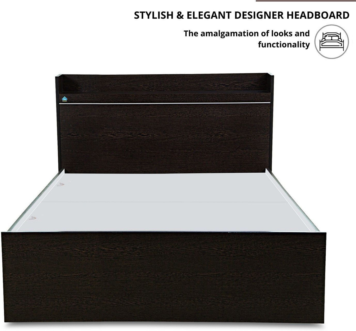 Image of Delite Kom Plum Single Bed | with Box & Headboard Storage | Assembly Included | Engineered Wood Single Box Bed, 213 cm x 96 cm (6.99 ft x 3.15 ft)
