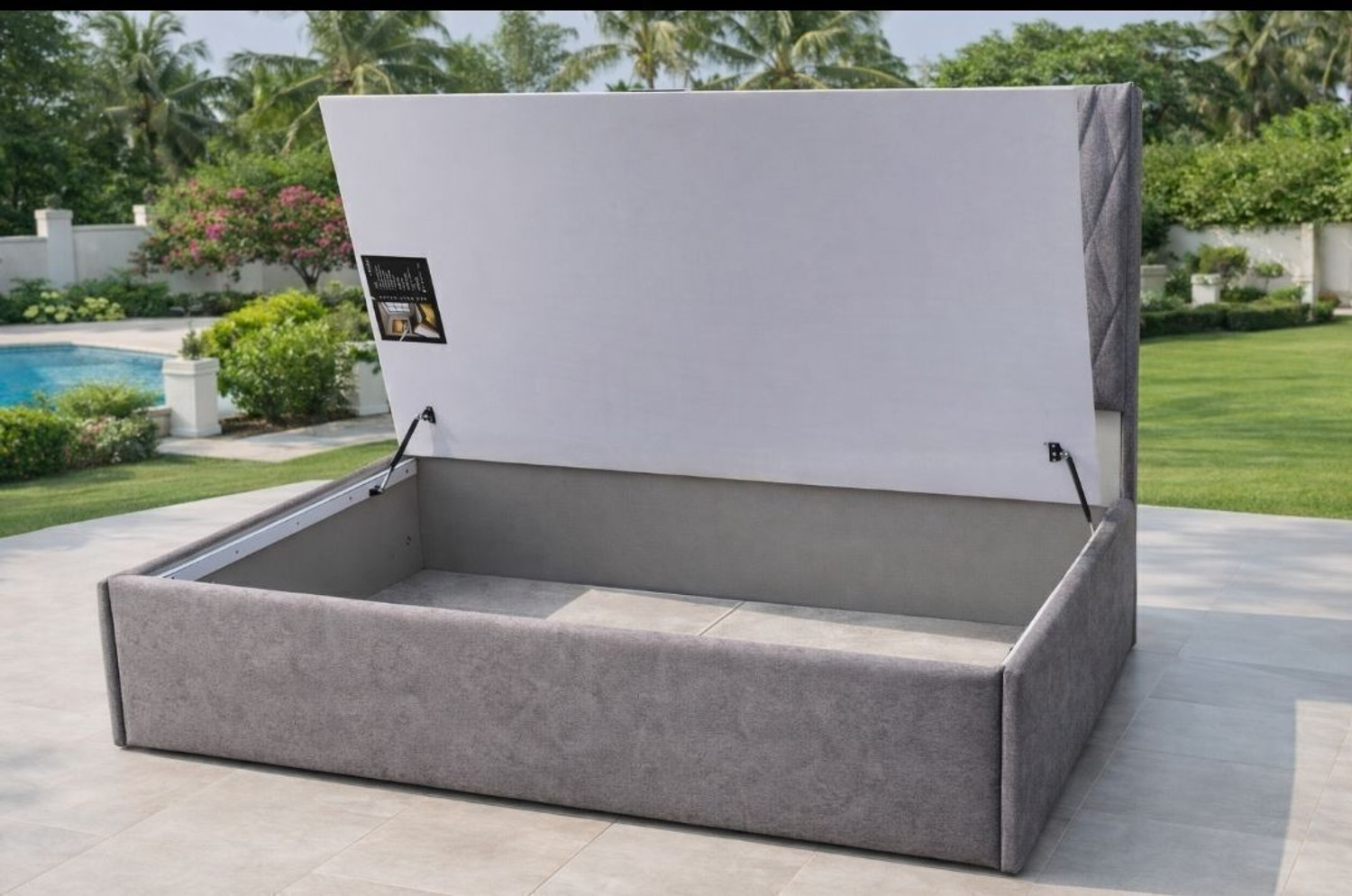 Image of Green furniture Engineered Wood King Hydraulic Bed, 78 cm x 72 cm (2.56 ft x 2.36 ft)