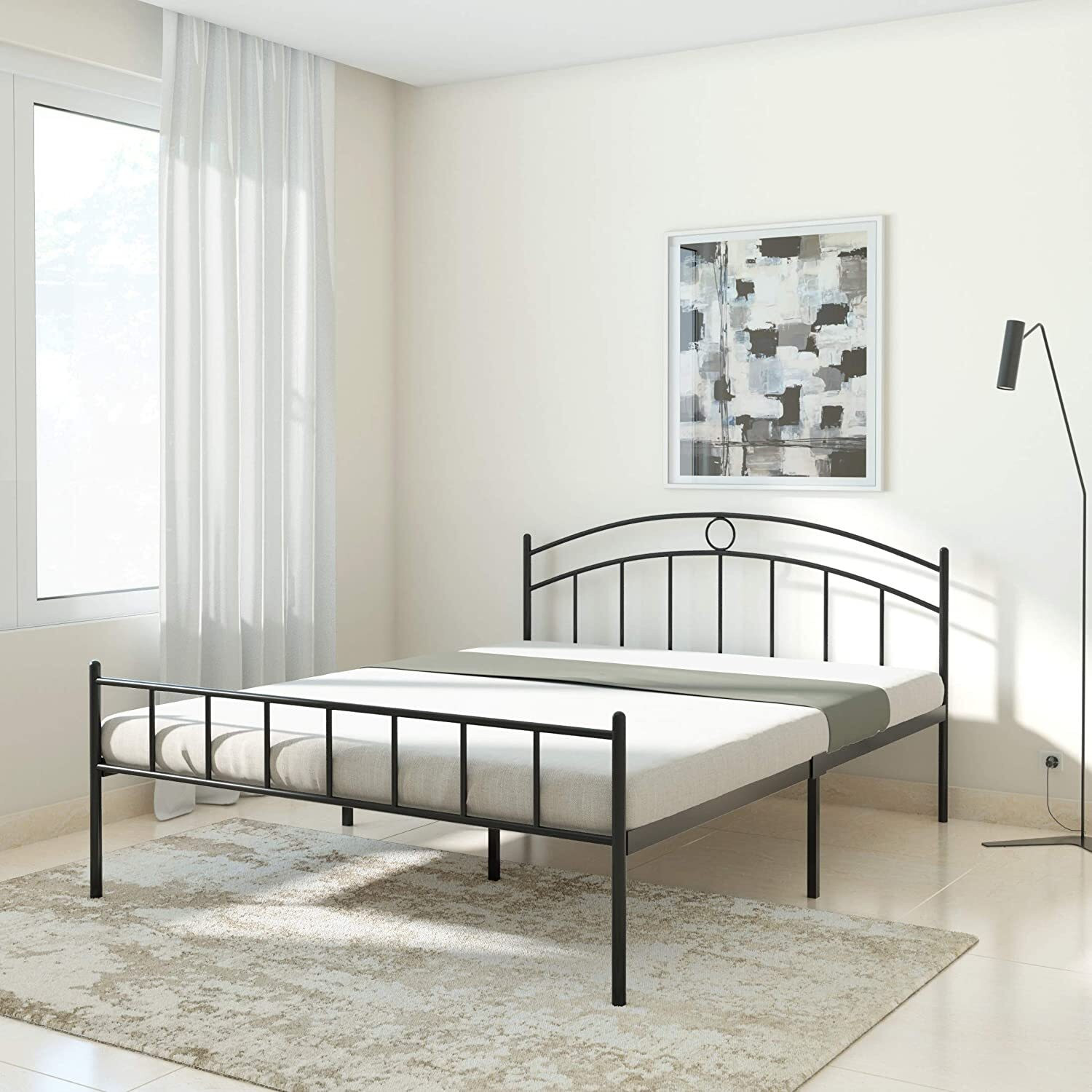 Image of mandee's Metal King Bed, 188 cm x 204 cm (6.17 ft x 6.69 ft)