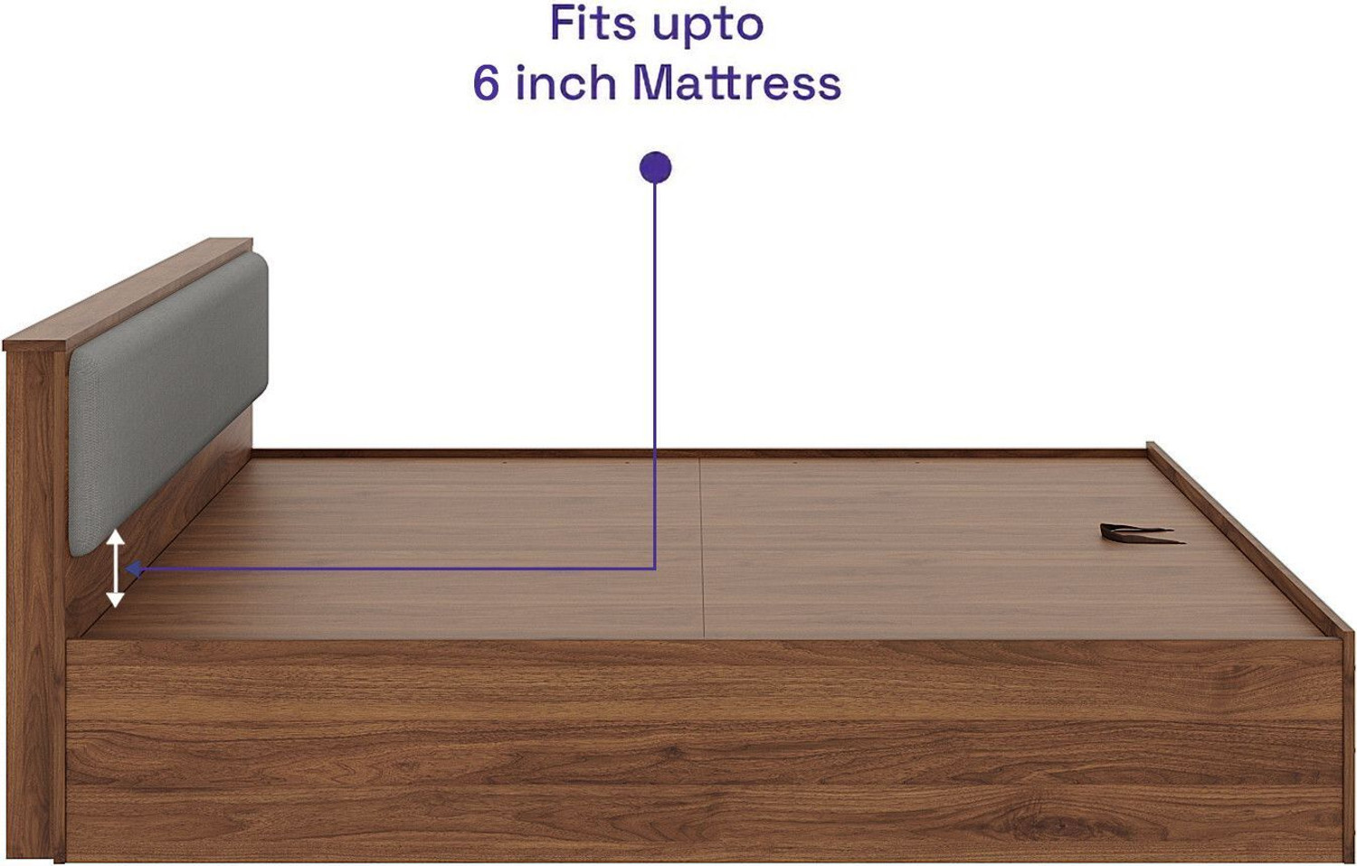 Image of Wakefit Taurus Engineered Wood Queen Hydraulic Bed, 209 cm x 156 cm (6.86 ft x 5.12 ft)