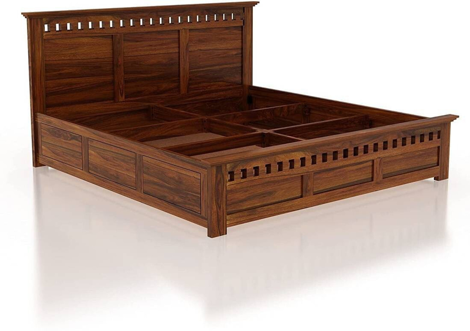 Image of Shree Jeen Mata Enterprises EVO Edition Box Storage Bed /Sheesham Wood King Bed For Bedroom /Hotel /Living Room Solid Wood King Box Bed, 190.5 cm x 205.74 cm (6.25 ft x 6.75 ft)