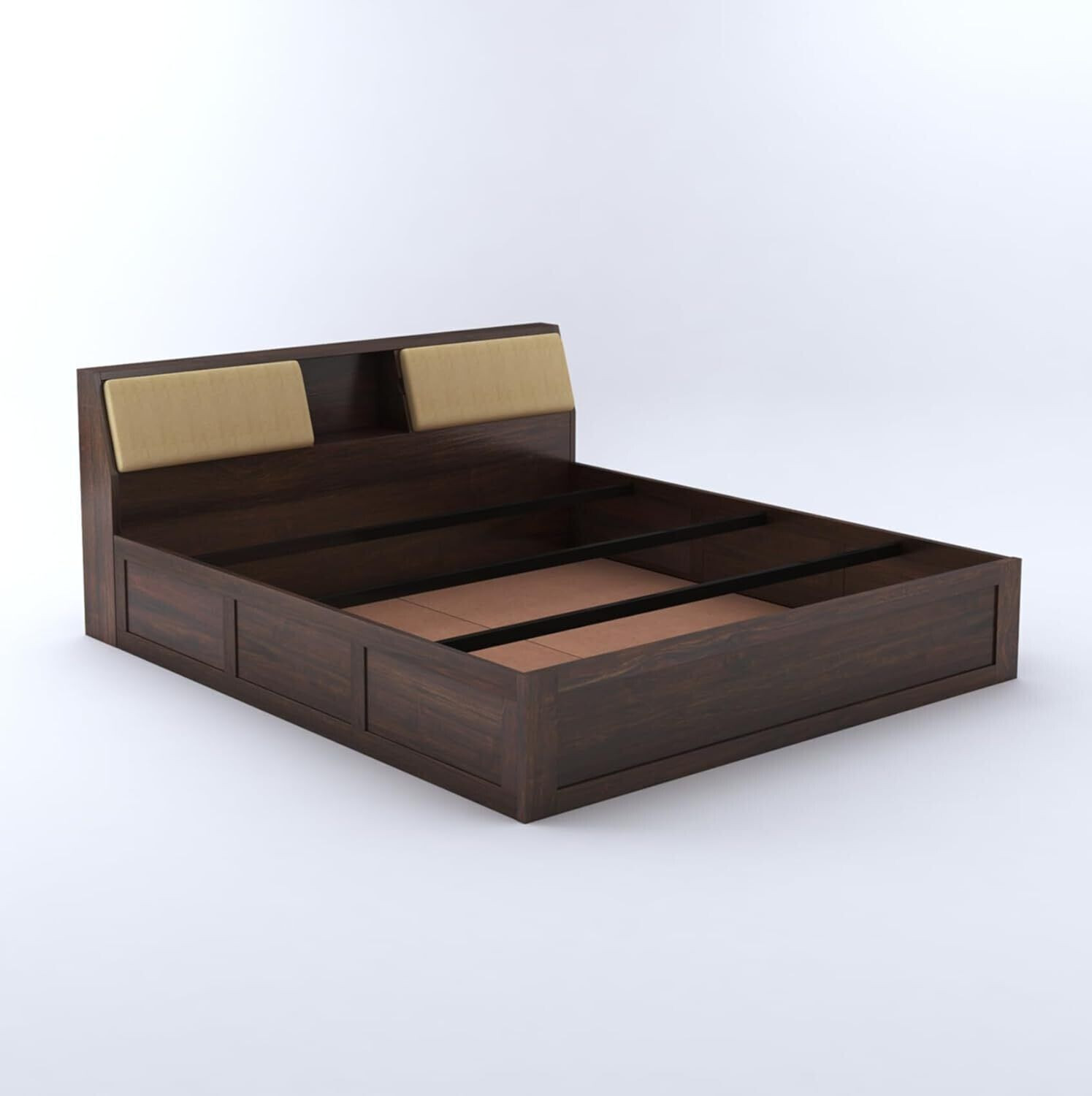 Image of SONA ART & CRAFTS Hades Sheesham Wood Queen Size Bed with Storage Box Solid Wood Queen Box Bed, 223.52 cm x 160.02 cm (7.33 ft x 5.25 ft)
