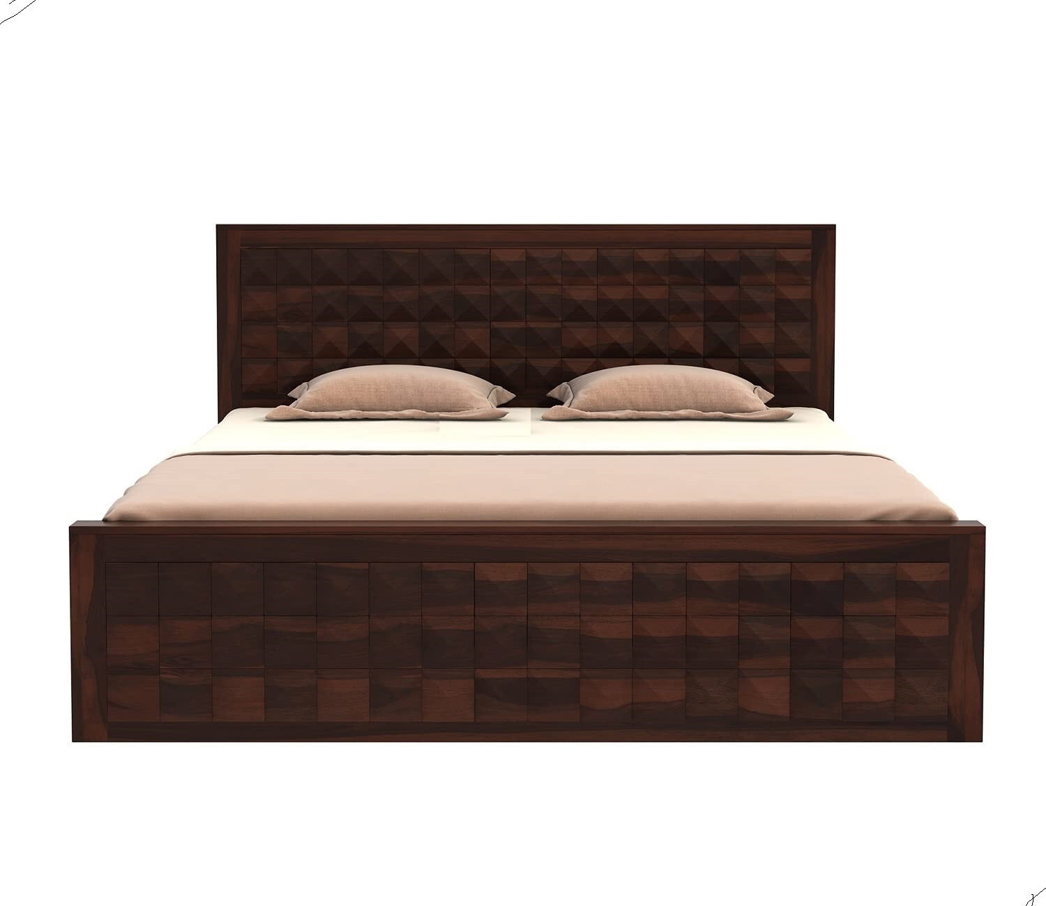 Image of Flipkart Perfect Homes Diamond Solid Wood King Box Bed, 213.36 cm x 190.5 cm (7.0 ft x 6.25 ft)