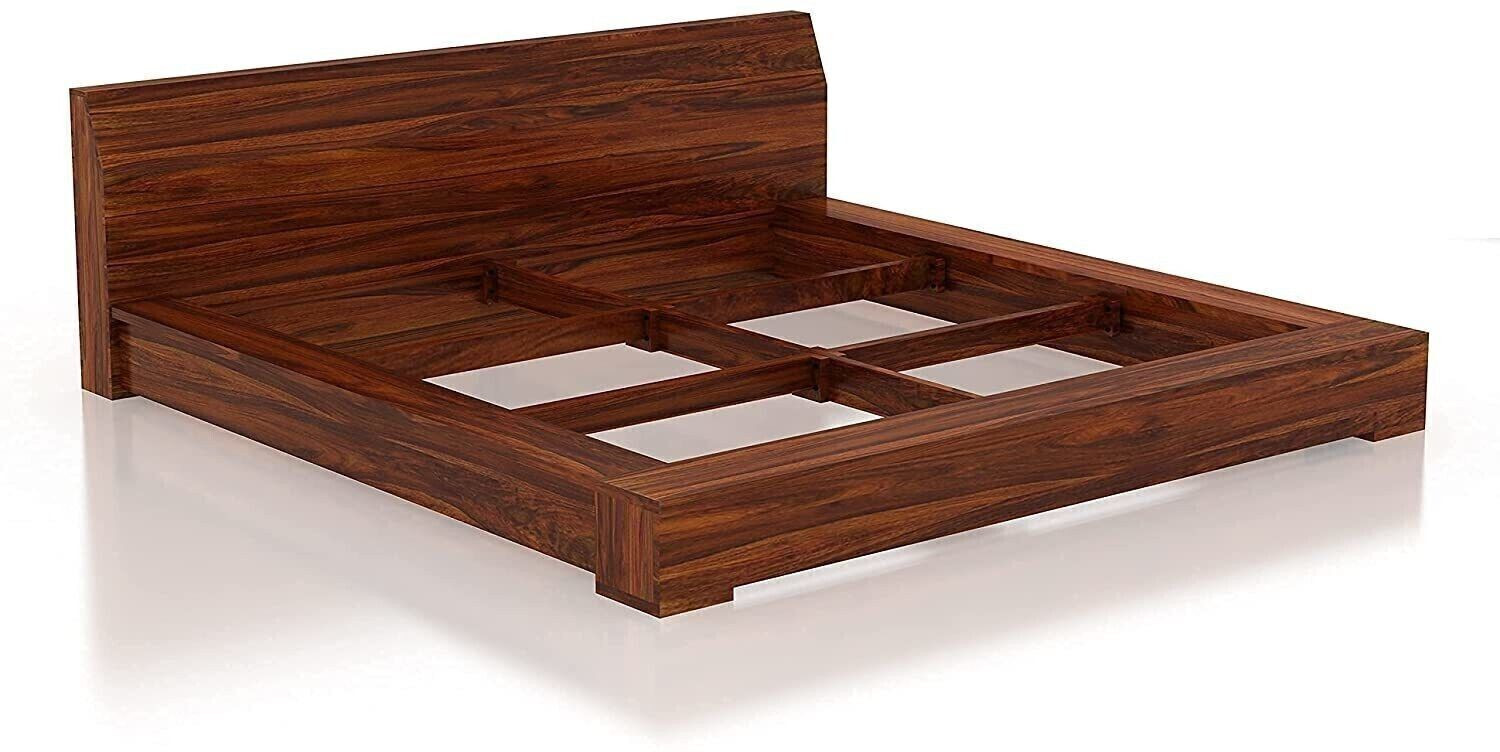 Image of Ganpati Arts Sheesham Wood Queen Size Bed for Bedroom /Home /Hotel /Living Room Solid Wood Queen Bed, 228 cm x 192 cm (7.48 ft x 6.3 ft)