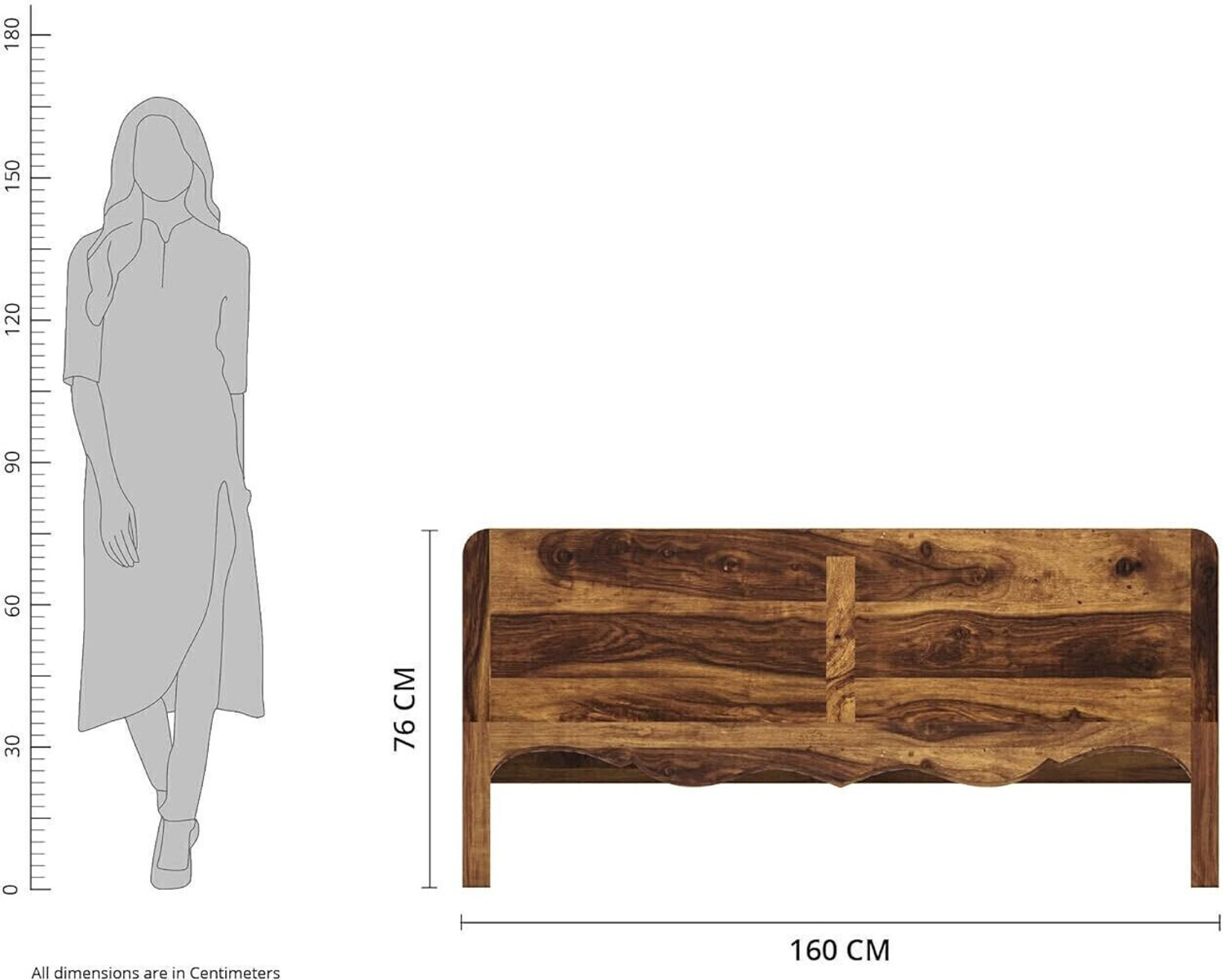 Image of Rajgharana Sheesham Solid Wood Queen Size Bed without Storage for Bedroom /Living Room /Home Solid Wood Queen Bed, 206 cm x 160 cm (6.76 ft x 5.25 ft)