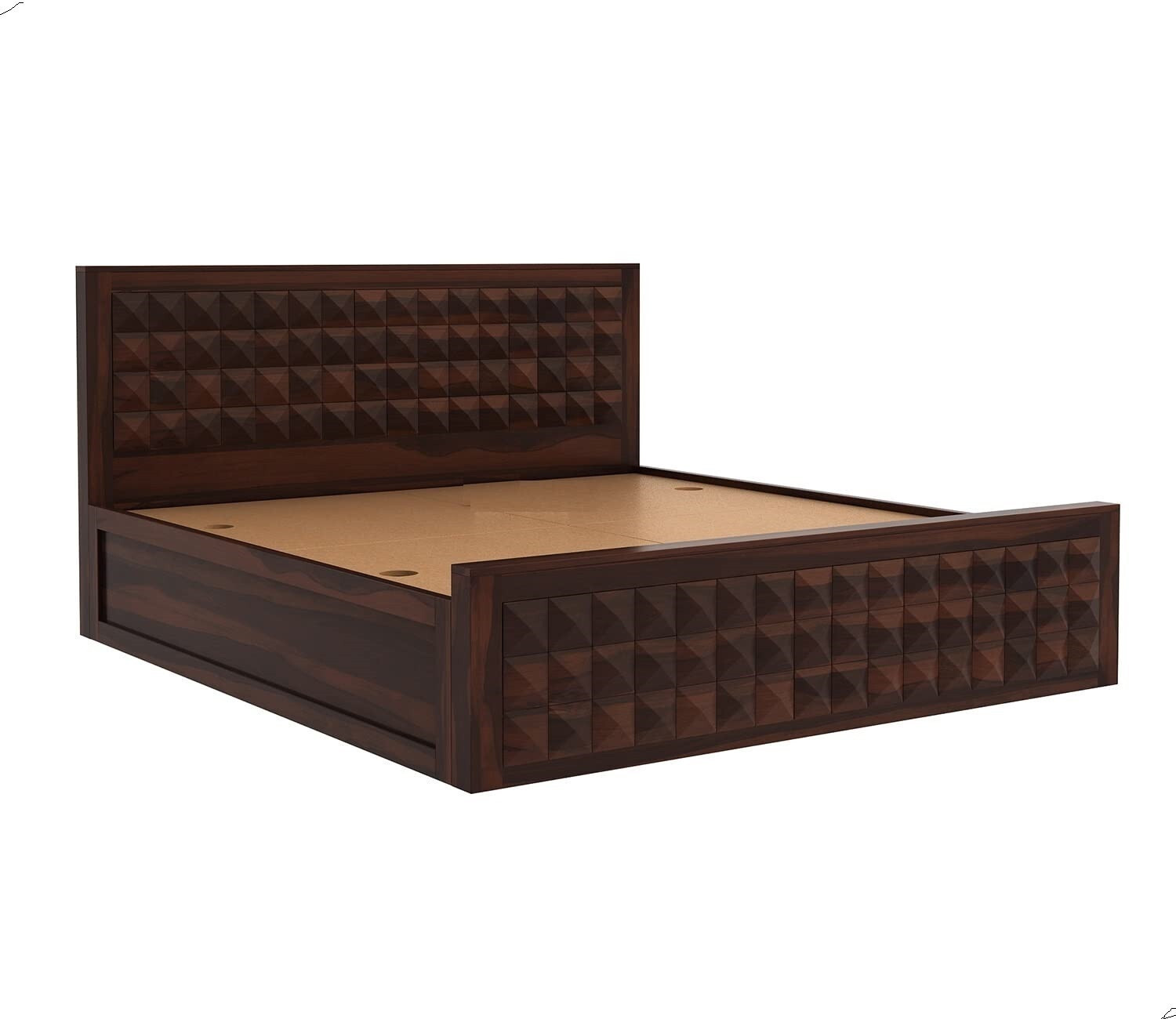 Image of Flipkart Perfect Homes Diamond Solid Wood King Box Bed, 213.36 cm x 190.5 cm (7.0 ft x 6.25 ft)