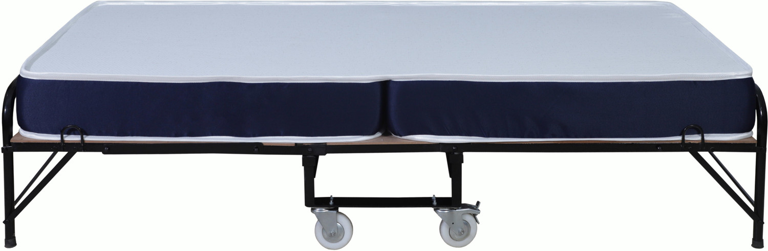 Image of Loom & Needles Rollaway Bed with Mattress Metal Single Bed, 191 cm x 92 cm (6.27 ft x 3.02 ft)
