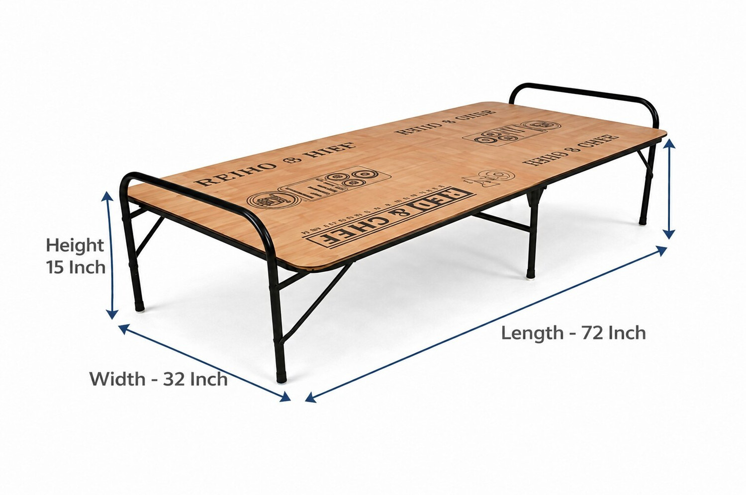 Image of RAMB Premium Folding Bed with Phone Stand | Portable Space Saving Cot for Home Solid Wood Single Bed, 183 cm x 92 cm (6.0 ft x 3.02 ft)
