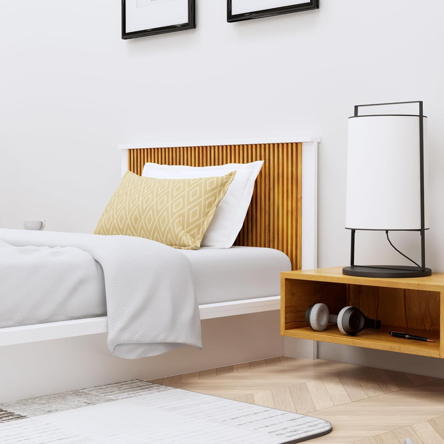 Image of Hexa Red Engineered Wood Single Bed, 193.7 cm x 99 cm (6.35 ft x 3.25 ft)