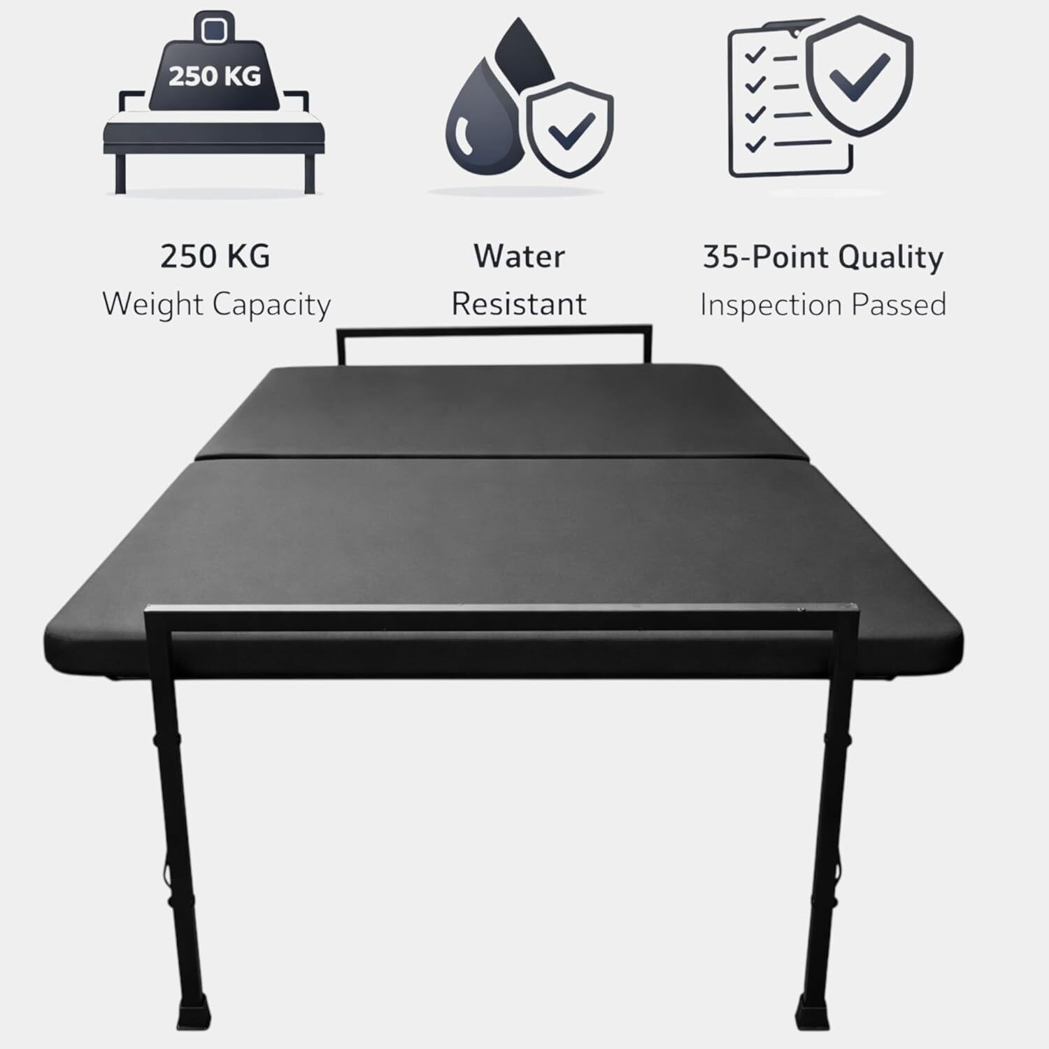 Image of NATTNAK WE TRULY CARES Folding Bed with Metal Frame & Cushioned Mattress | Space Saving Cot 30x72 Inch Metal Single Bed, 182 cm x 76 cm (5.97 ft x 2.49 ft)