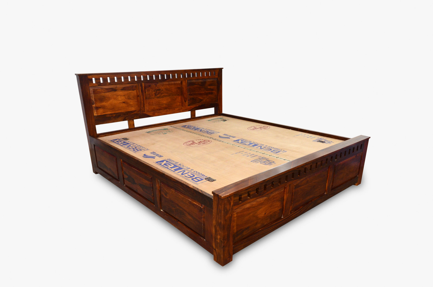 Image of Divine Arts Sheesham Wood King Size Double Bed with Storage Box for Living Room, Bed Room Solid Wood King Box Bed, 218 cm x 192 cm (7.15 ft x 6.3 ft)