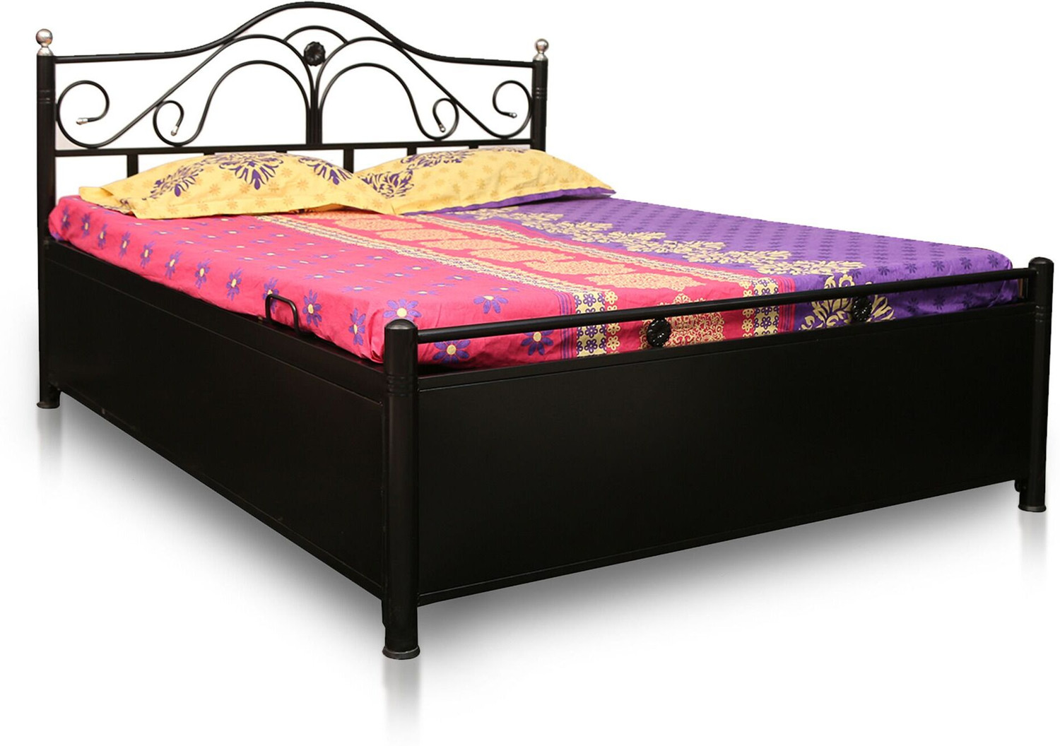 Image of Vibrant Interior Starcat Metal Queen Hydraulic Bed, 190.5 cm x 121.92 cm (6.25 ft x 4.0 ft)