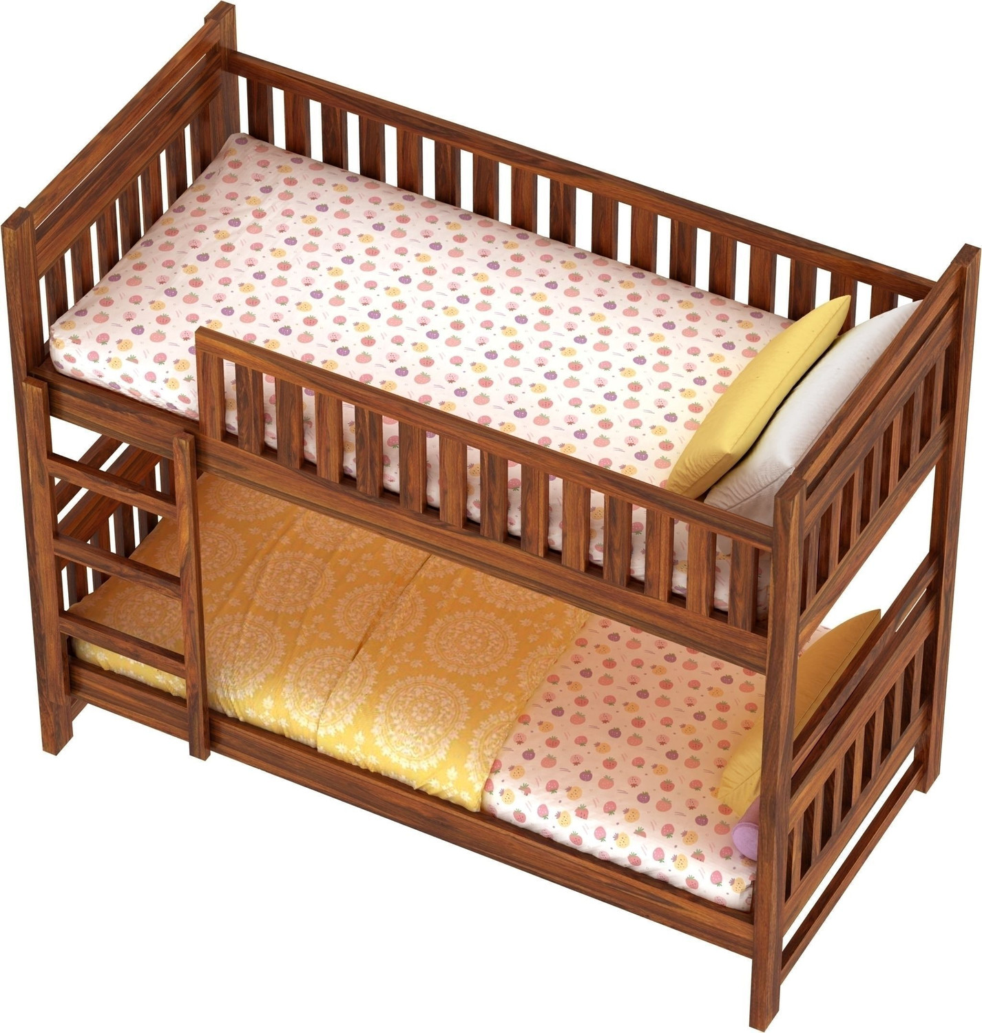 Image of Ganpati Arts Sheesham Wood Swift Bunk Bed Without Storage For Kids /Kids Room Solid Wood Single Bed, 99.06 cm x 208.28 cm (3.25 ft x 6.83 ft)