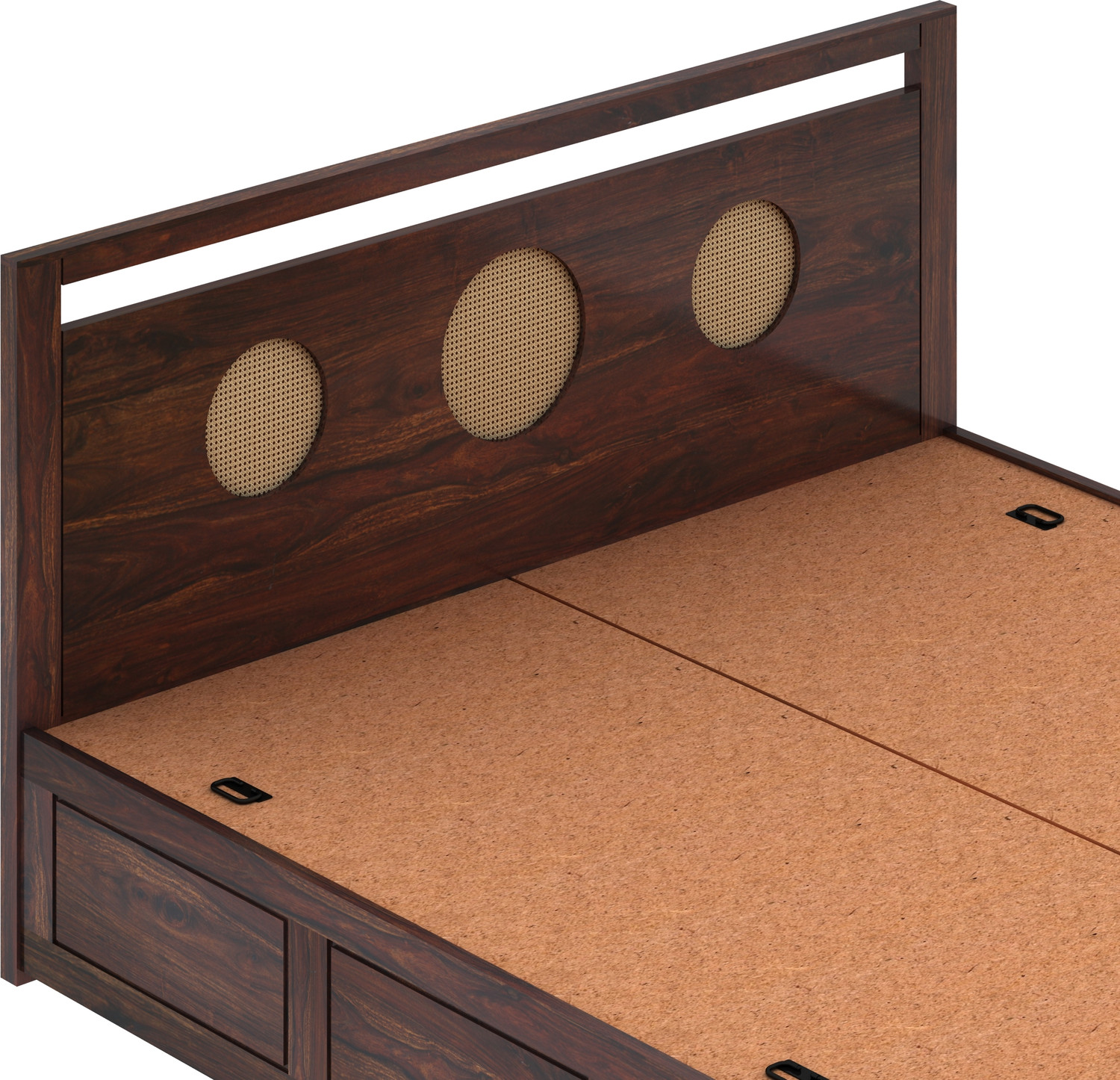 Image of Dreamydesks Regal Solid Wood Queen Box Storage Bed for Bedroom /Wooden Bed /Cot /1Year Warranty Solid Wood Queen Box Bed, 205.74 cm x 157.48 cm (6.75 ft x 5.17 ft)