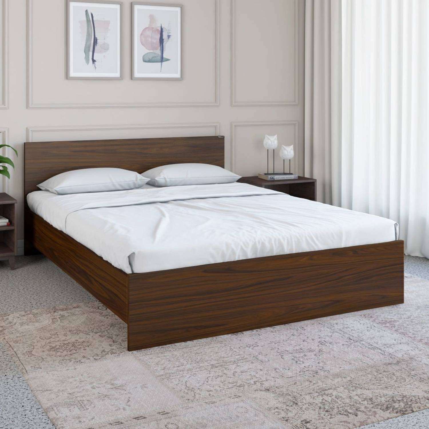 Nilkamal Arthur Neo Engineered Wood King Bed, 204.5 cm x 187.6 cm (6.71 ft x 6.15 ft)