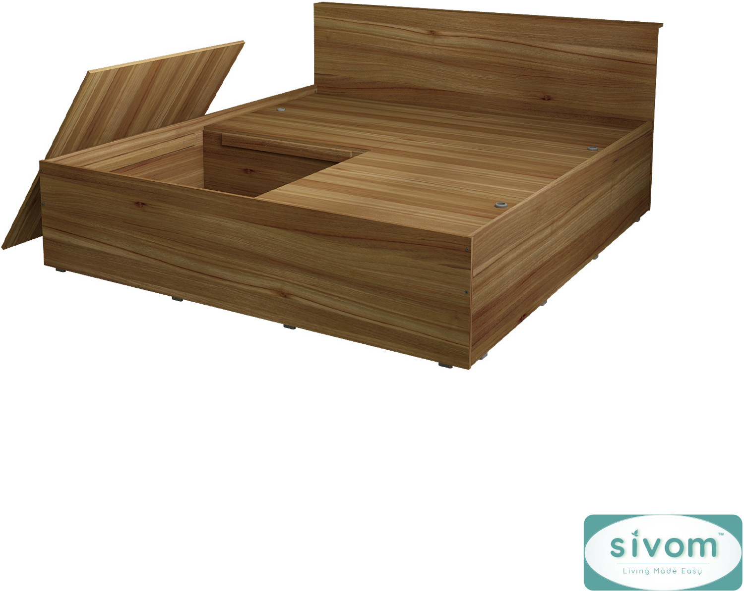 Image of SIVOM Sleepy Queen Engineered Wood Queen Box Bed, 211 cm x 157 cm (6.92 ft x 5.15 ft)