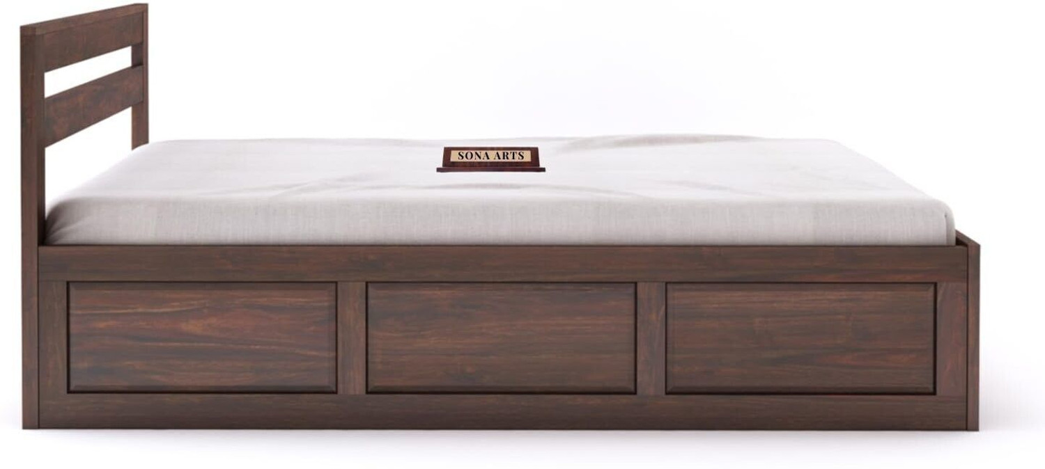 Image of SONA ART & CRAFTS Eros Sheesham Wood King Size Bed with Storage Box Solid Wood King Box Bed, 205.74 cm x 187.96 cm (6.75 ft x 6.17 ft)