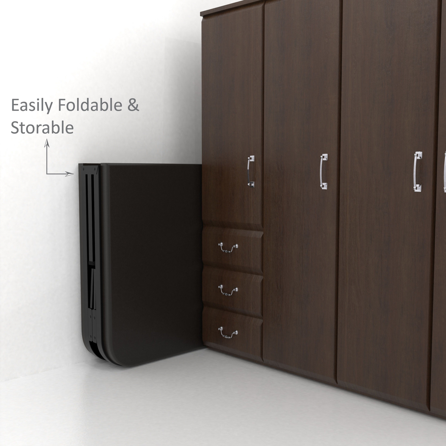 Image of HoneyTouch Atlas-Ortho Tri Layer-Black-Black-3X6 Metal Single Bed, 183 cm x 91 cm (6.0 ft x 2.99 ft)