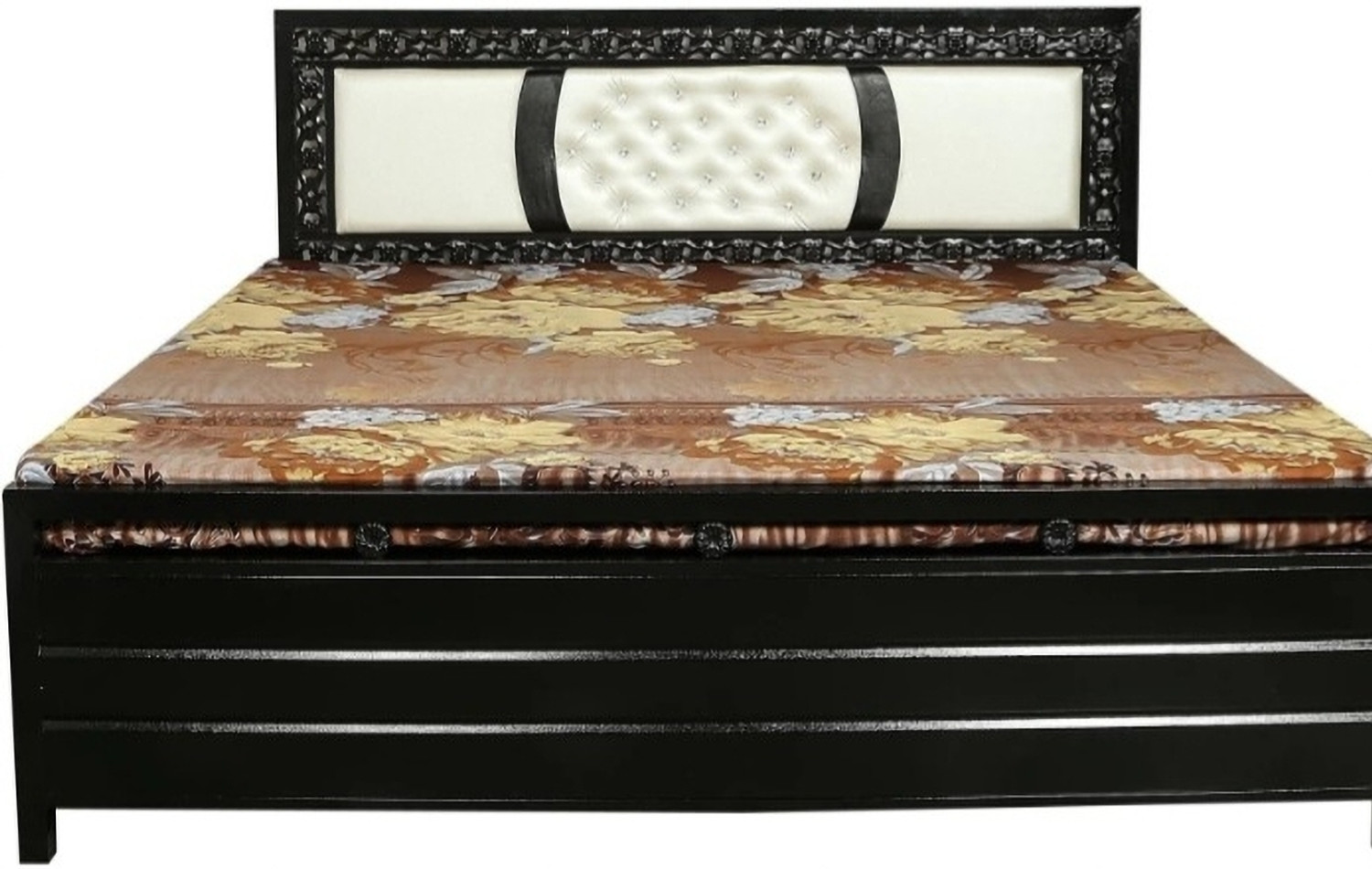 Image of SoftSoul Furniture Metal Queen Hydraulic Bed, 187 cm x 152 cm (6.14 ft x 4.99 ft)