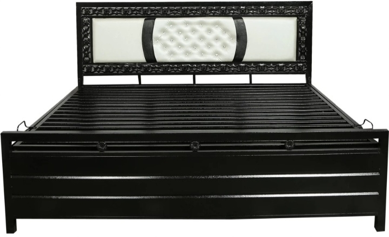Image of SoftSoul Furniture Metal Queen Hydraulic Bed, 187 cm x 152 cm (6.14 ft x 4.99 ft)