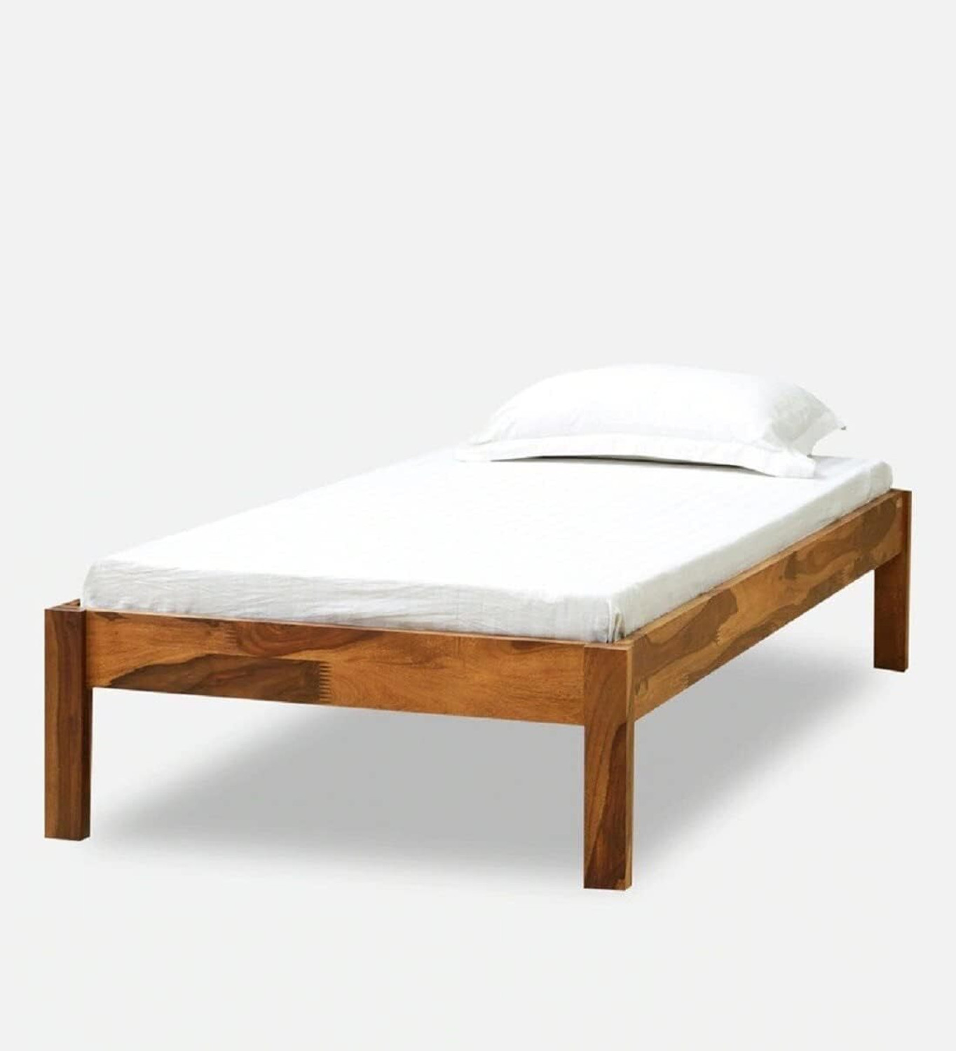Image of lifestyle furniture Lifestyle Furniture Solid Single Bed (Finish Color - Honey) Easy to Assemble Solid Wood Single Bed, 50.8 cm x 101.6 cm (1.67 ft x 3.33 ft)