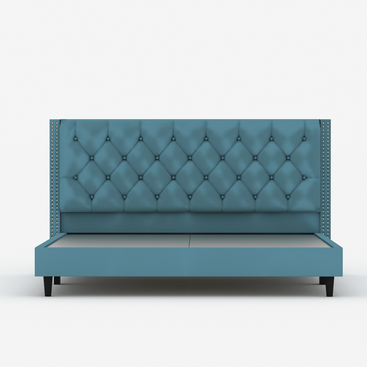 Image of FEBERICA Engineered Wood Fabric King Size Bed with Upholstered Headboard for Bedroom | Engineered Wood King Bed, 190.5 cm x 210.82 cm (6.25 ft x 6.92 ft)