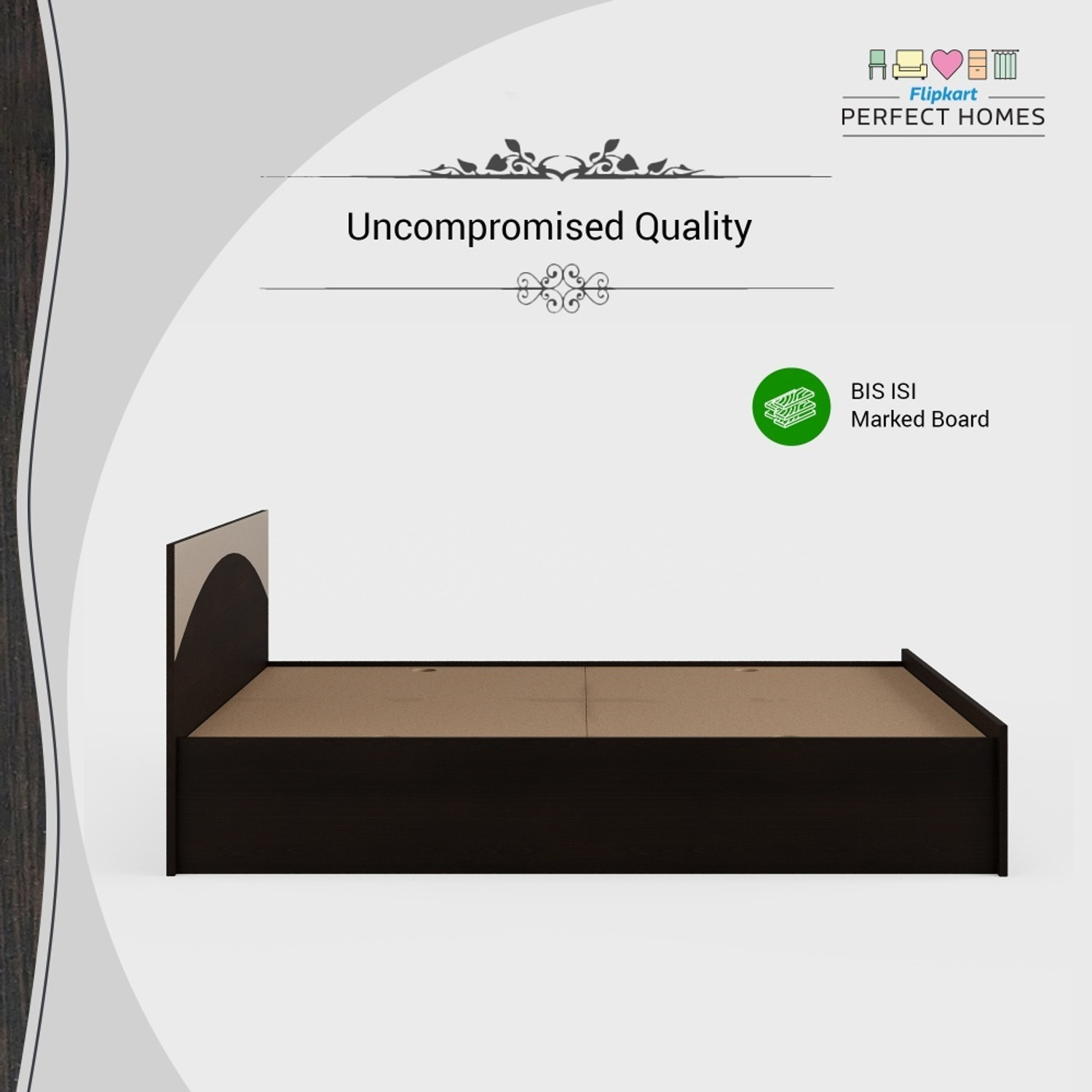 Image of Flipkart Perfect Homes Imperia Engineered Wood Queen Box Bed, 187 cm x 159 cm (6.14 ft x 5.22 ft) (Finish Color - Flowery Wenge Dark SIB, Delivery Condition - Knock Down)