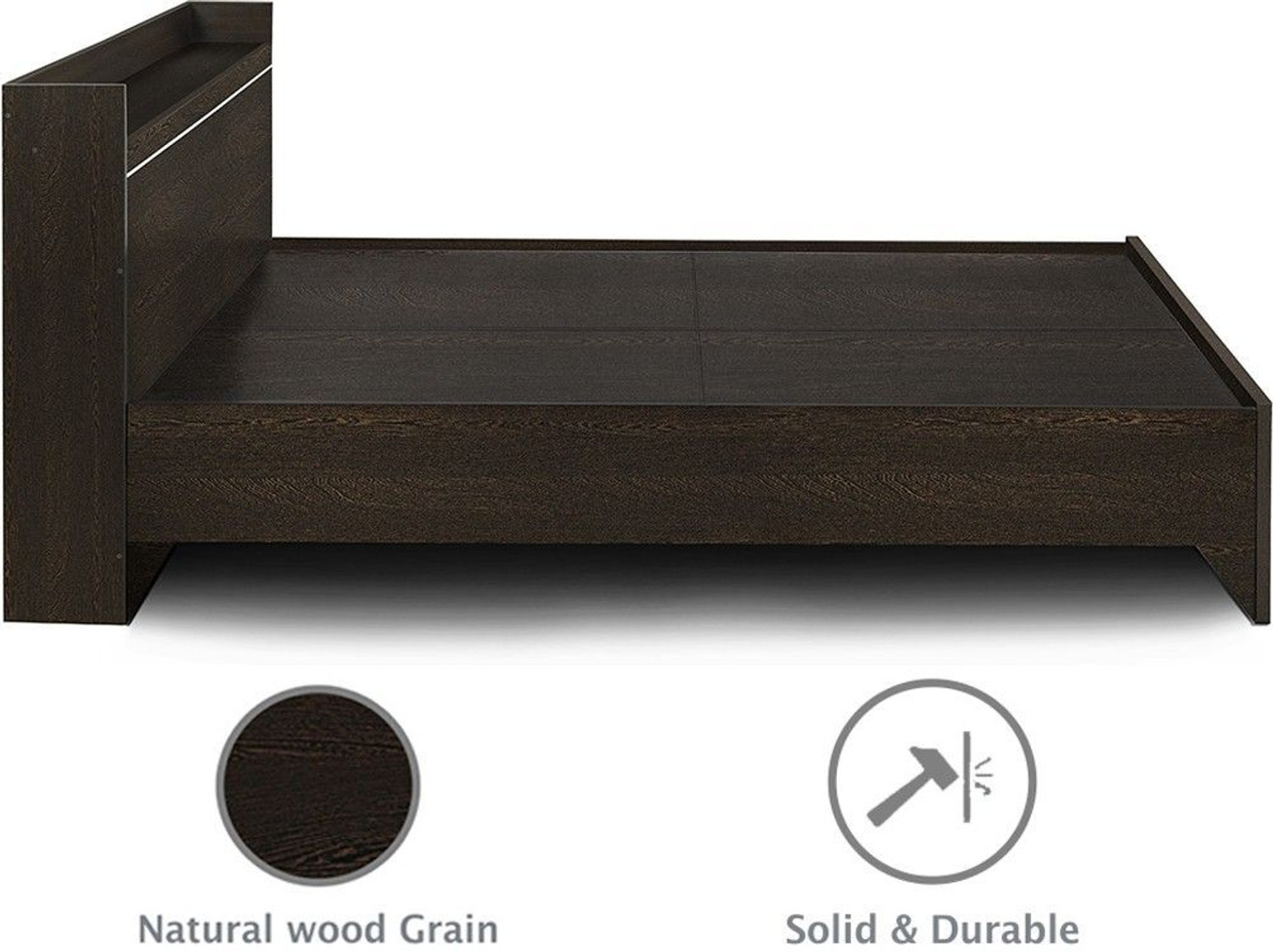 Image of Delite Kom Plum Engineered Wood King Bed, 220.8 cm x 190.2 cm (7.24 ft x 6.24 ft)