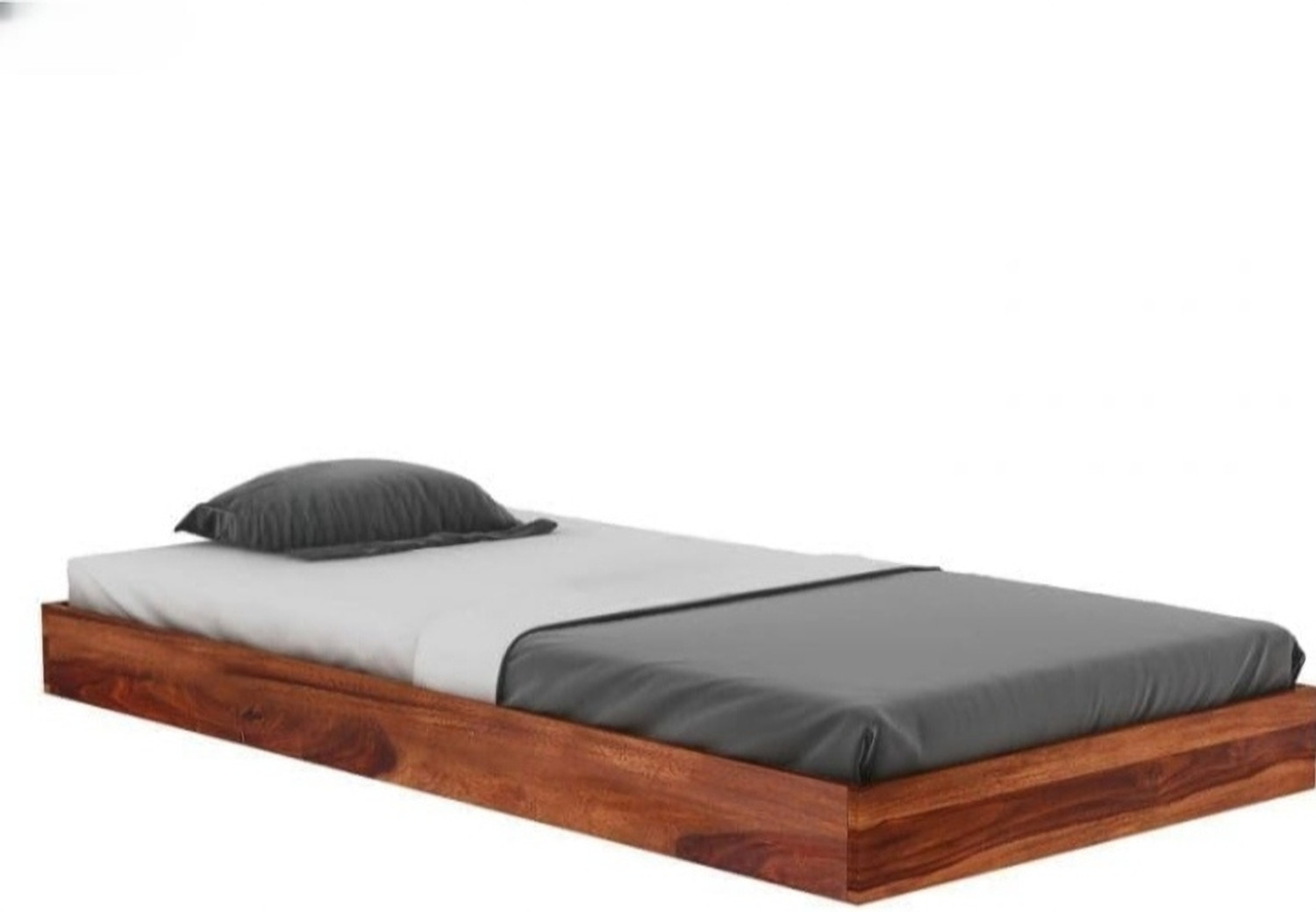 Image of BHWOOD Sheesham wood single size bed Solid Wood Single Bed, 200 cm x 95 cm (6.56 ft x 3.12 ft)
