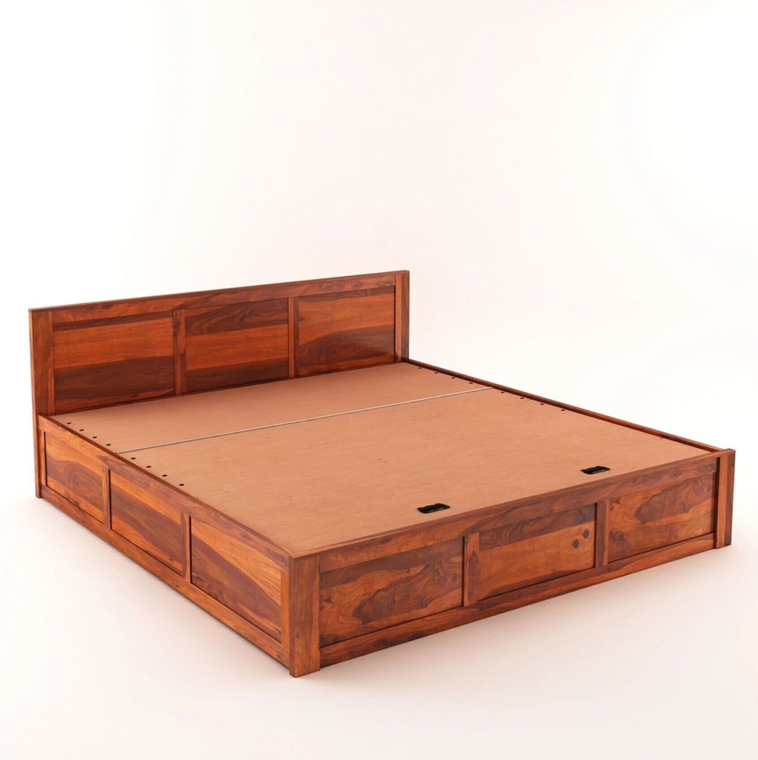 Image of GOYALINTERIOR Sheesham Wood Queen Bed /Wooden Palaung /Cot With Hydraulic Storage For Home Solid Wood Queen Hydraulic Bed, 205 cm x 160 cm (6.73 ft x 5.25 ft)