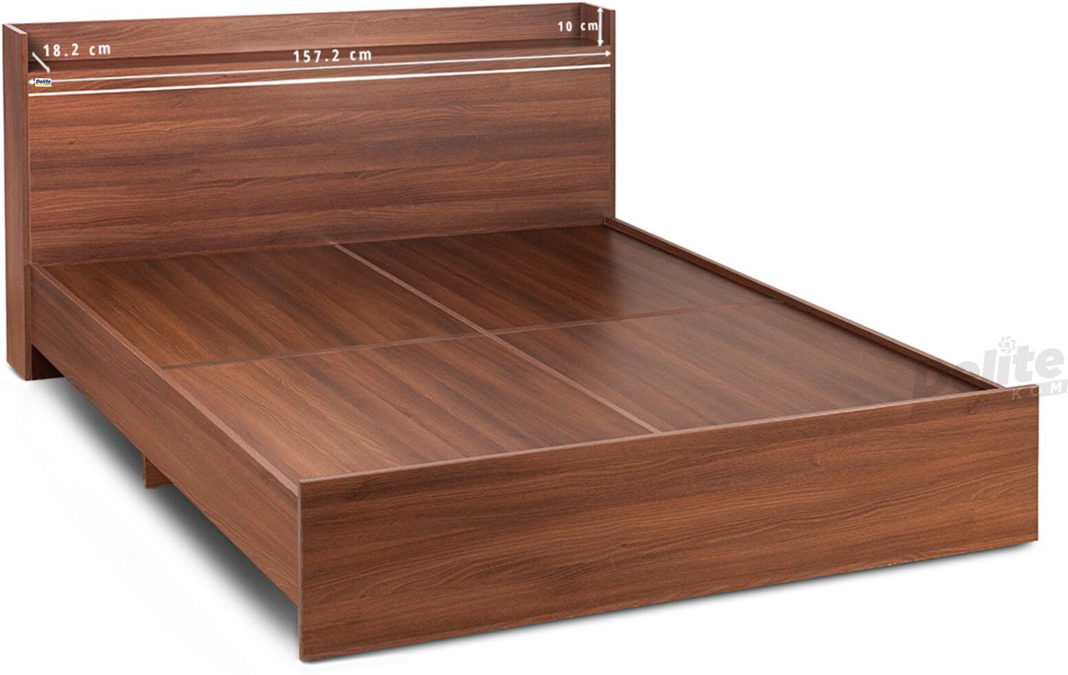 Image of Delite Kom Cherry Engineered Wood Queen Bed, 220 cm x 160 cm (7.22 ft x 5.25 ft)