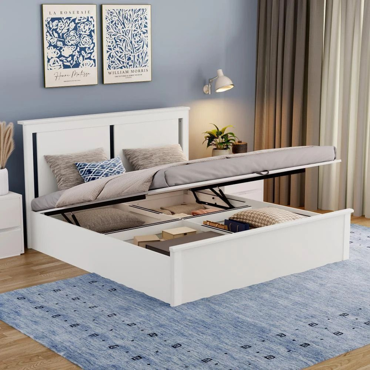Image of Wakefit Comet Engineered Wood King Box Bed, 211.10000000000002 cm x 191.5 cm (6.93 ft x 6.28 ft)